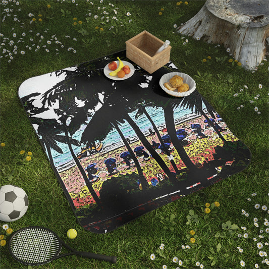 Picnic Blanket ... "A Beautiful Beach Amongst The Palms" ... The Outrigger Waikiki, Honolulu, Oahu ... Original Works ...