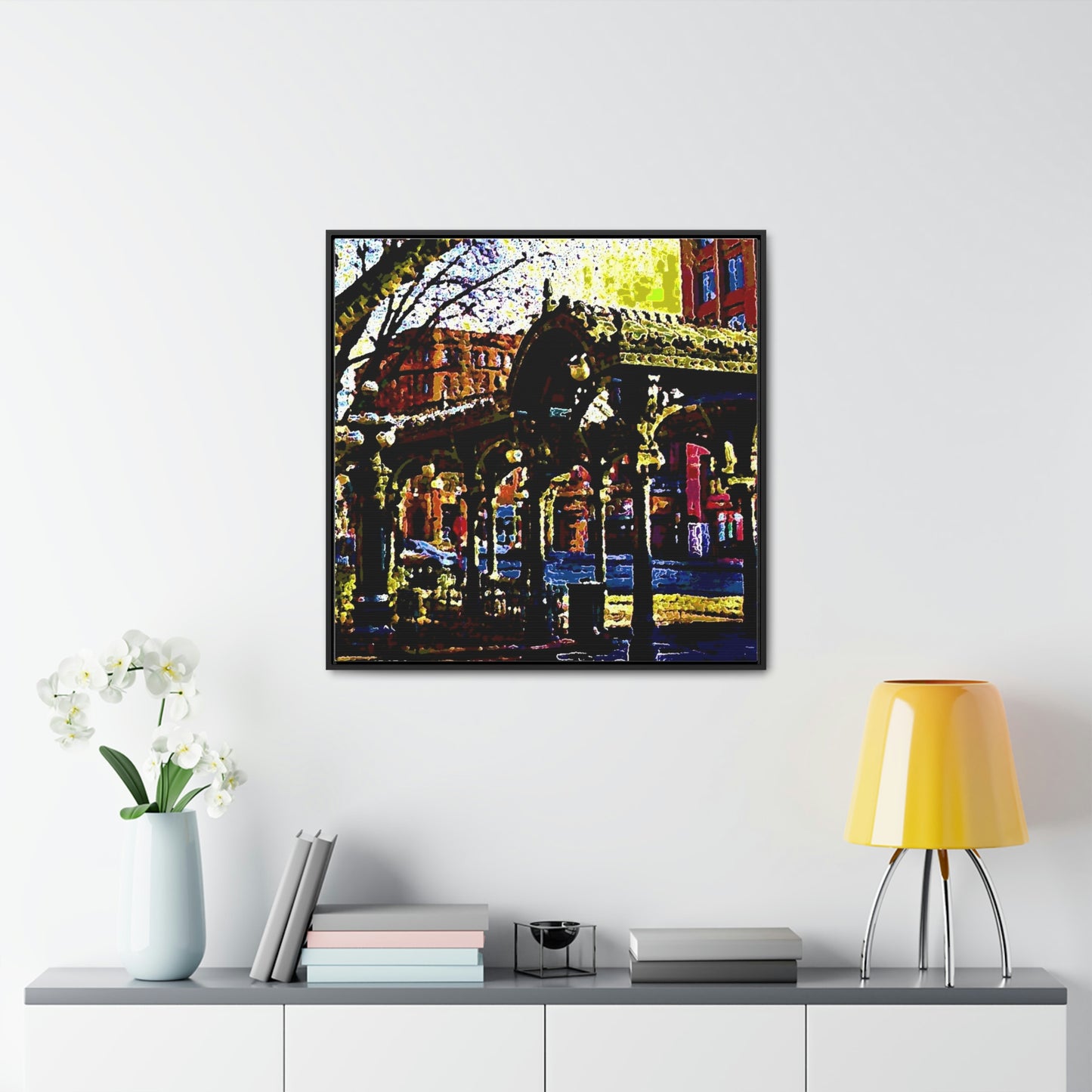 Gallery Canvas Wraps, Square Frame ... A Very Fine Place To Meet ... To Catch The Bus ... 'To Find A Friend' .. Just-To-Hangout ... Dr FJHolt Base Photo ... Original Works ...