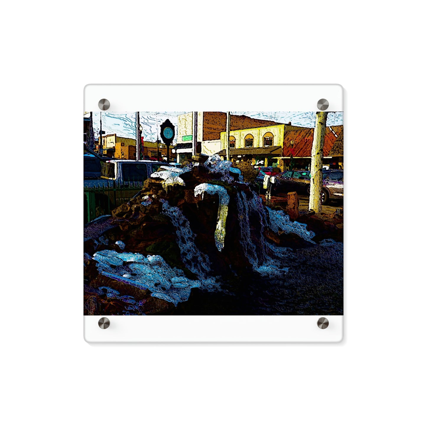 Acrylic Wall Art Panels ... "Ice & Water Sculpted" ... Downtown Grangeville, Idaho ... Adjacent To Irwin Pharmacy ... 5Jan23 ... Original Works ...