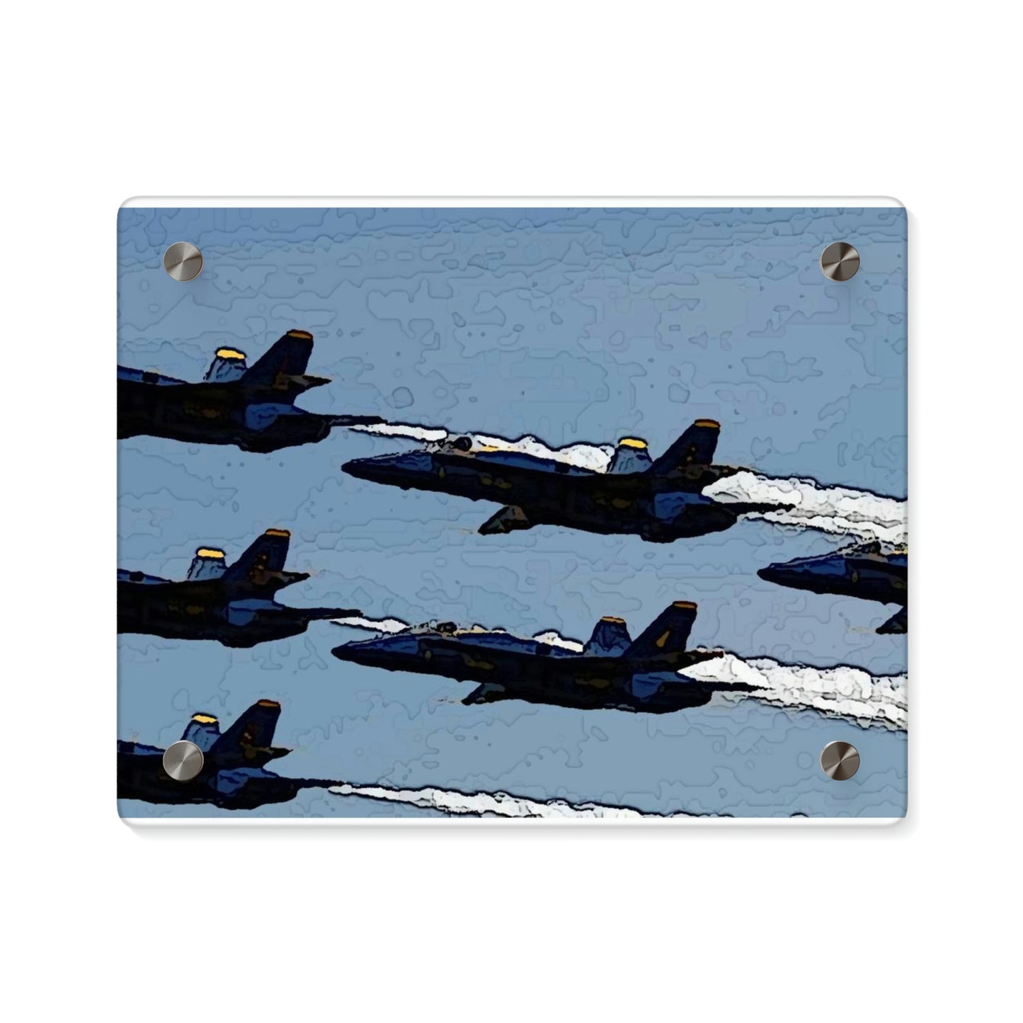 Acrylic Wall Art Panels ... Seattle Seafair ..."Blue Angels Run Over Lake Washington" ... Circa Mid 1980's ... Dr FJ Holt ... Original Works ...
