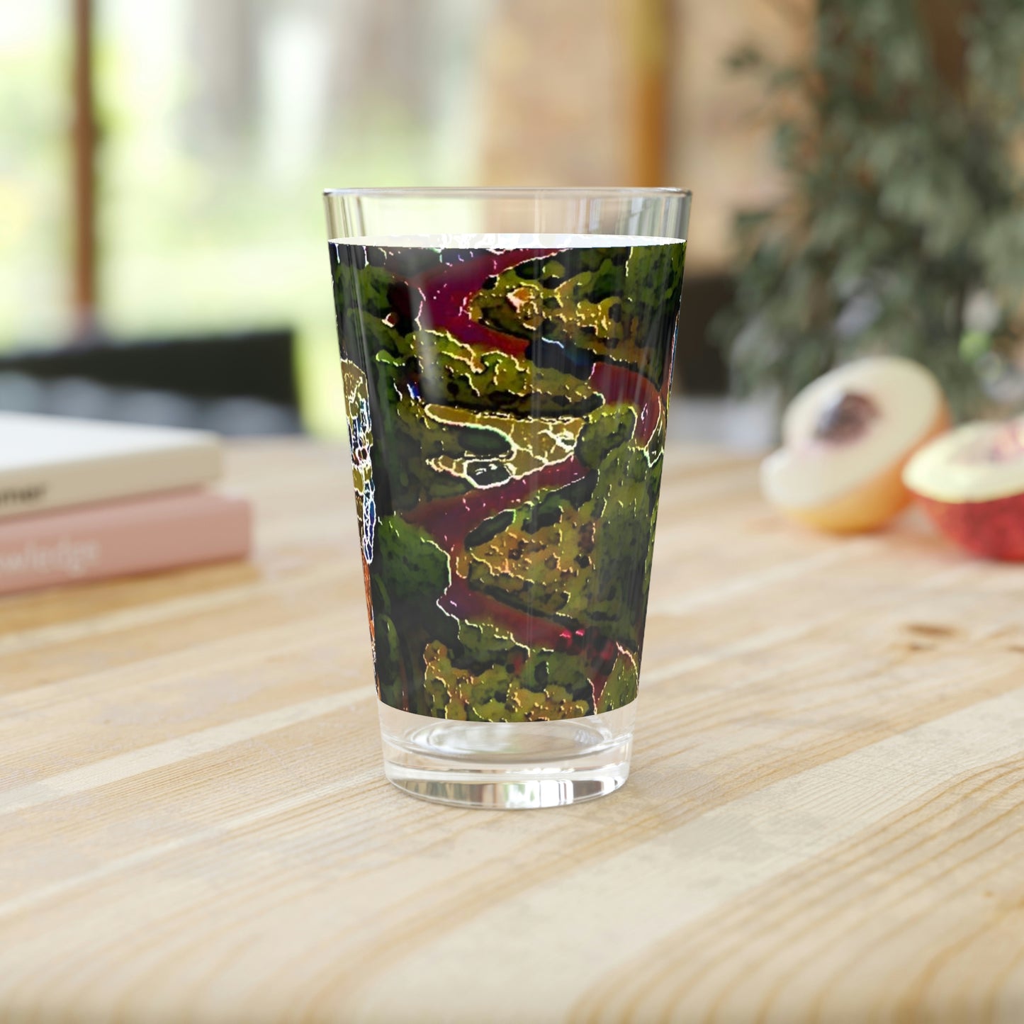 Pint Glass, 16oz ... A Crazy Street ... 'Eight Winding Curve-Switchbacks' ... "Lombard Street, San Francisco, CA' ... Family Archives: 1970's ... Original Works ...