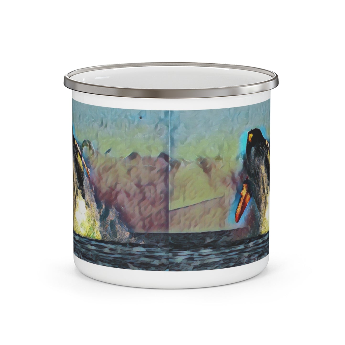 Enamel Camping Mug ... An Extraordinary Humpback Breach ... 'With Explosive Energy' ... Family Archives (KPH) ... Circa: 21st Century. Maui, HI ... Original Works ...