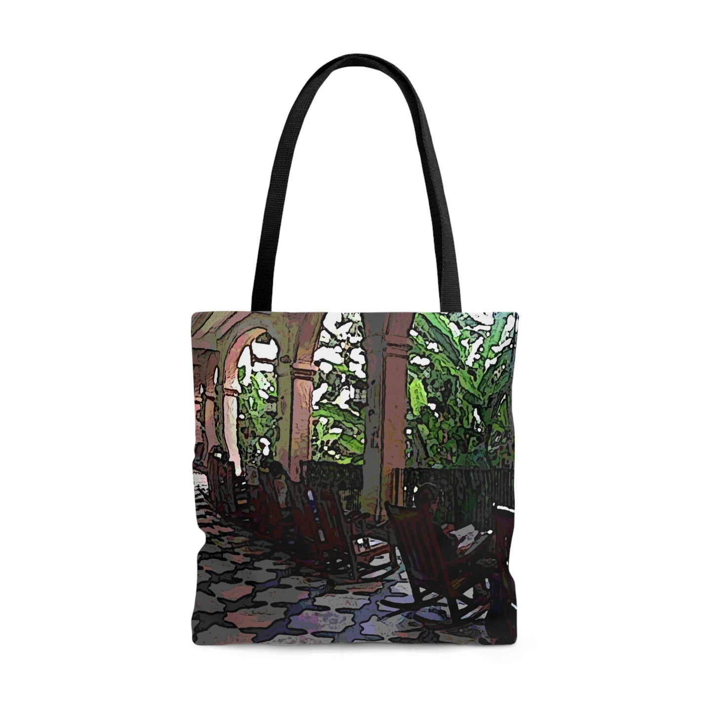 AOP Tote Bag ...  Lanai & Rocking Chairs At: 'The Pink Palace' ... The Royal Hawai'ian ... Honolulu, HI ... '27Oct2014' ... Original Works ...