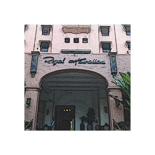 Square Magnet ... "La Grande Entree" At: 'The Pink Palace' ... The Royal Hawai'ian ... Honolulu, HI ... '27Oct2014' ... Original Works ...