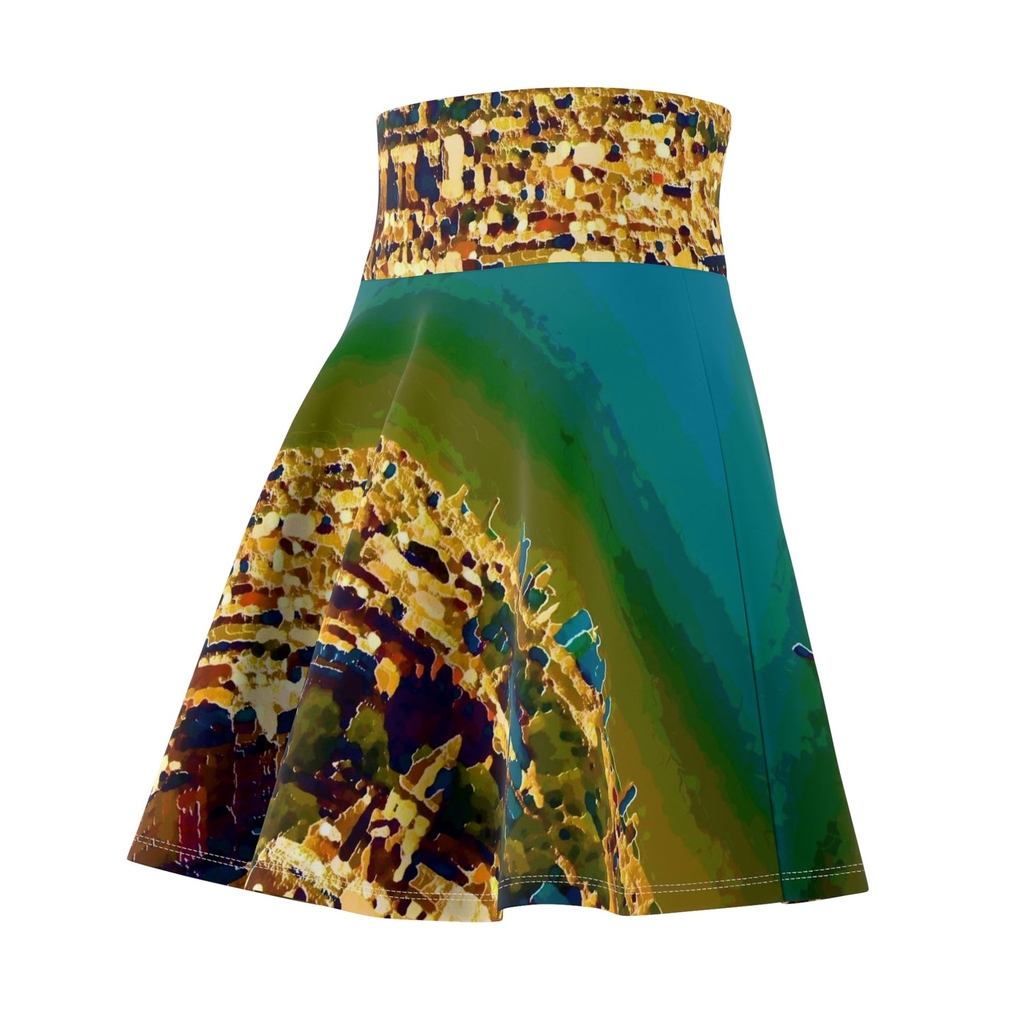 Women's Skater Skirt ... Au Paris ... "Along The River Seine" ... Barbara Joan Bonnell-Holt: 1972 ... Original Works ...