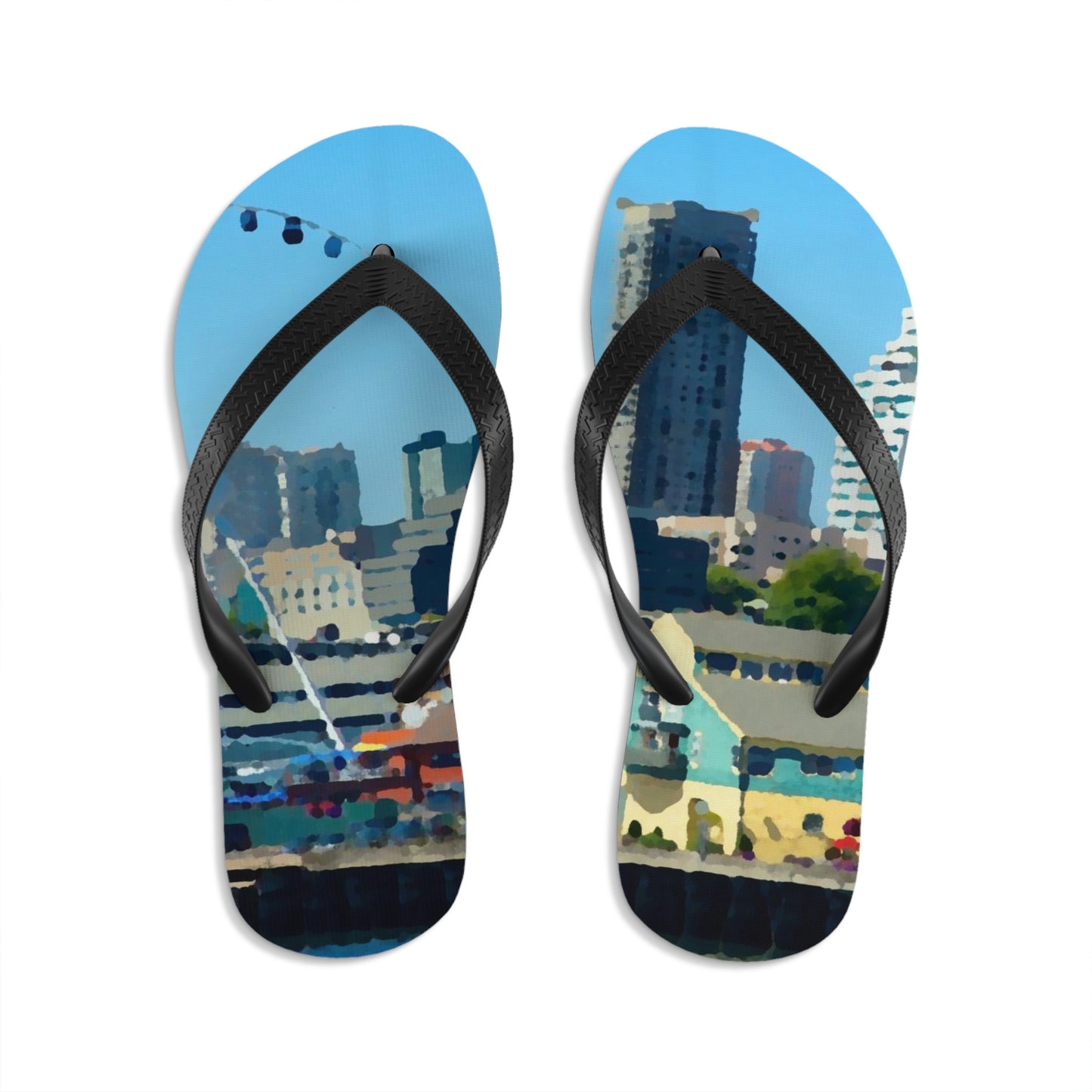 Unisex Flip-Flops ... That Classic Wheel ... 'Seattle's Wheel' ... & Old Classic Waterside Vendors ...  'Family Archives' ... Original Works ...