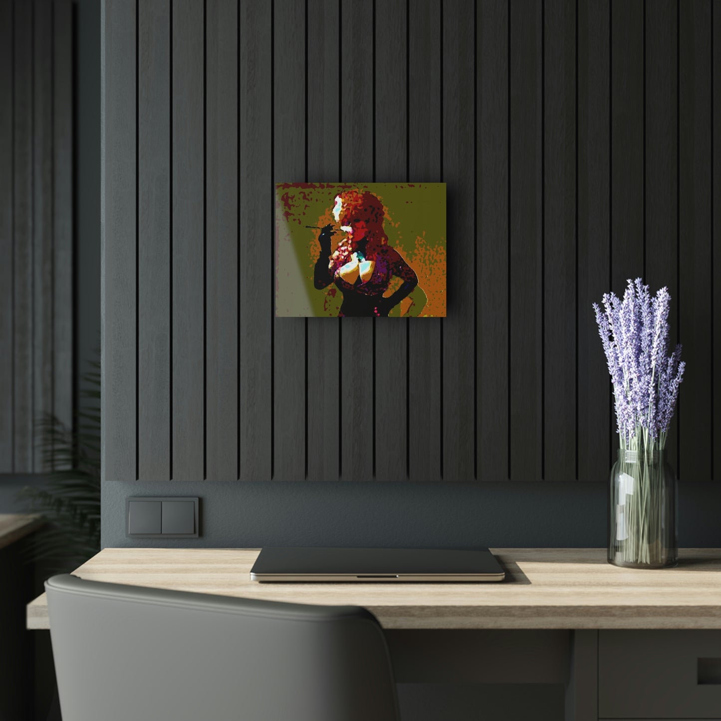 Acrylic Prints (French Cleat Hanging) ...  A Colleague Overseas ... 'Enjoying A Fag' ... Original Works ... "April Fools 2023" ... Hot-Tranny-Smoke ...