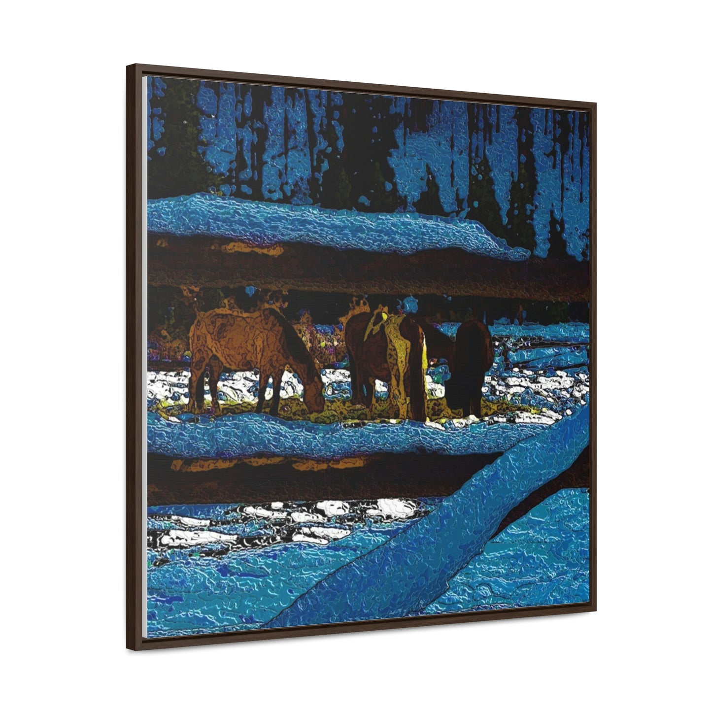 Gallery Canvas Wraps, Square Frame ... A Horse ... A Saddle ...  Foraging Through The Snow ...  An_Asses 'Cry' ... Central Idaho, November 2022 ...  Original Works ...