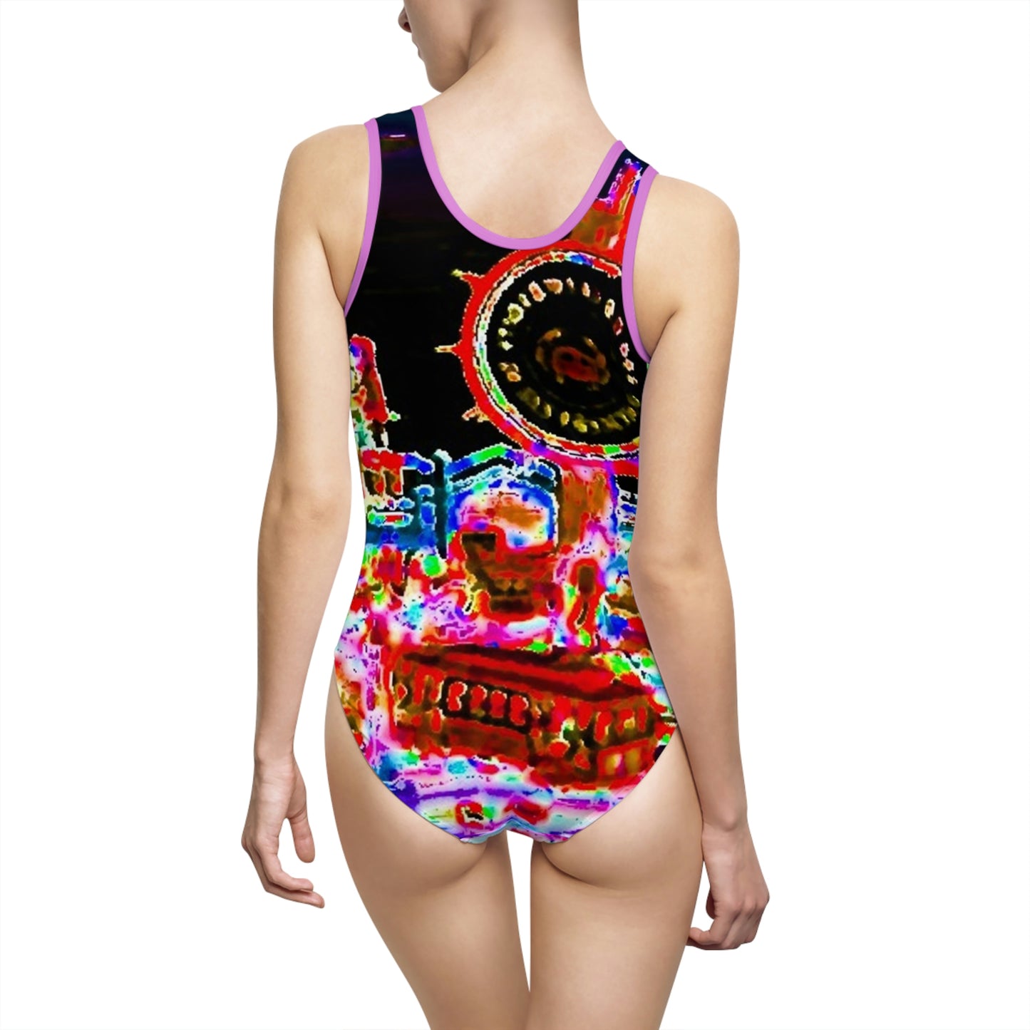 Women's Classic One-Piece Swimsuit ... "No.9 Fishermen's Grotto - Fishermen's Wharf, SF, California" ... Family Archives: 1970's ... Original Works ...
