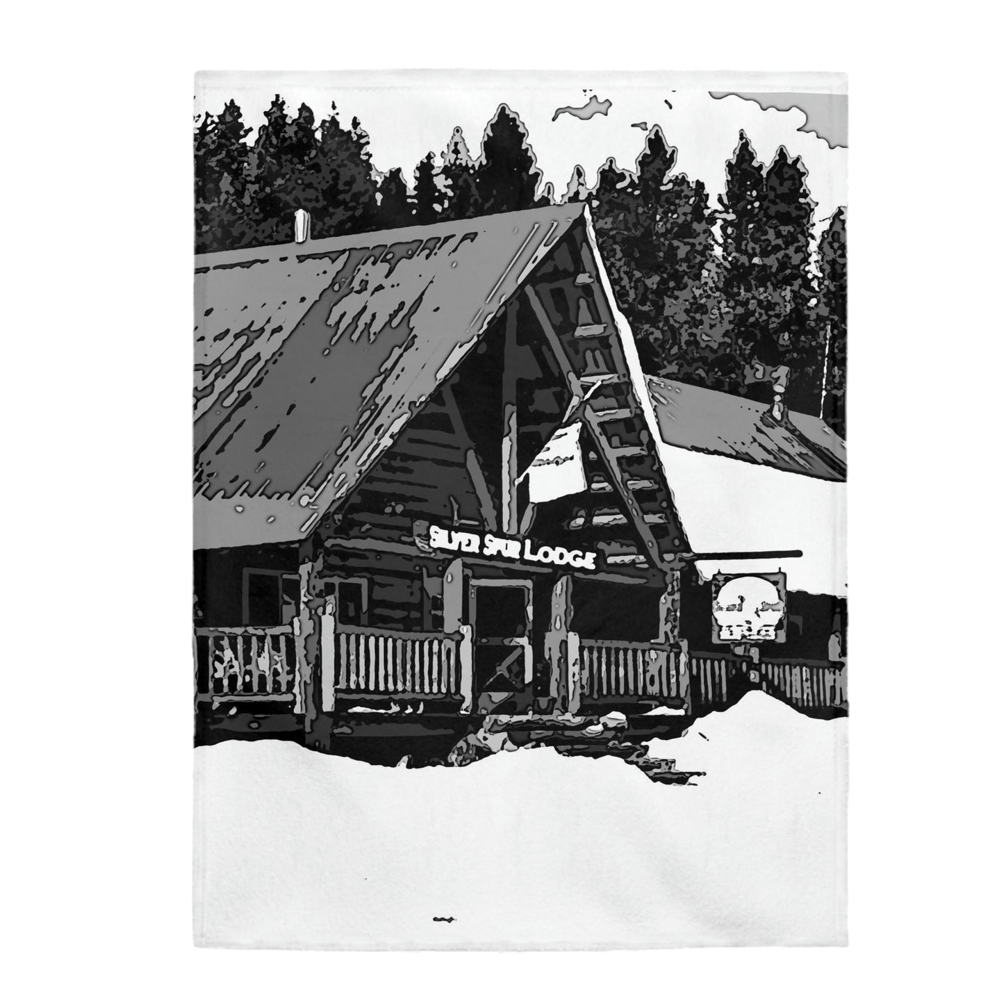 Velveteen Plush Blanket ... A Beautiful Lodge & Back-Country Outfitter In A Mountain Town ... 'Dixie, Idaho, November 2022' ... Original Works ...