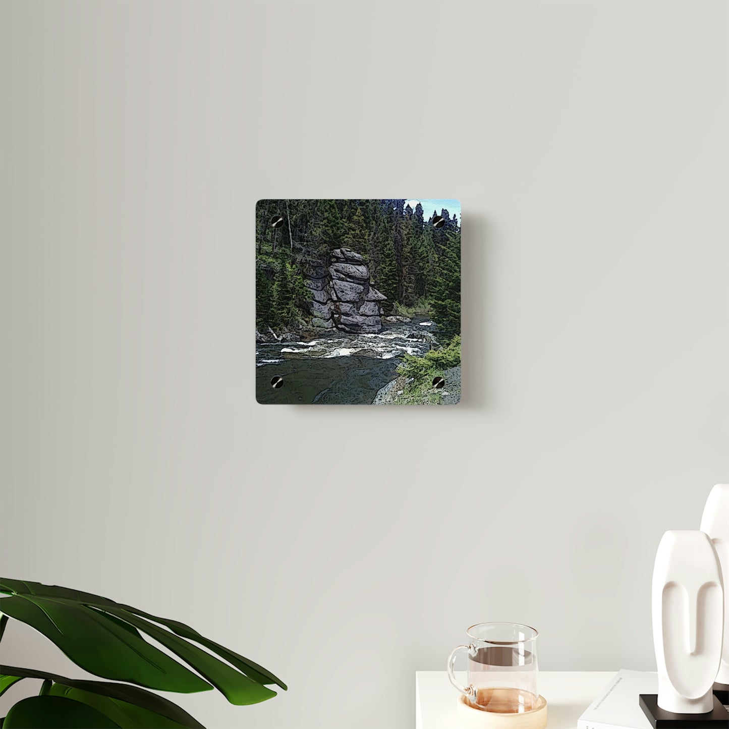 Acrylic Wall Art Panels ... "I Am Innocent" ... Tricky-Dick Immortalized ... Nixon Rock: Along The River ... Central Idaho, Summer 2020 ... Original Works ...