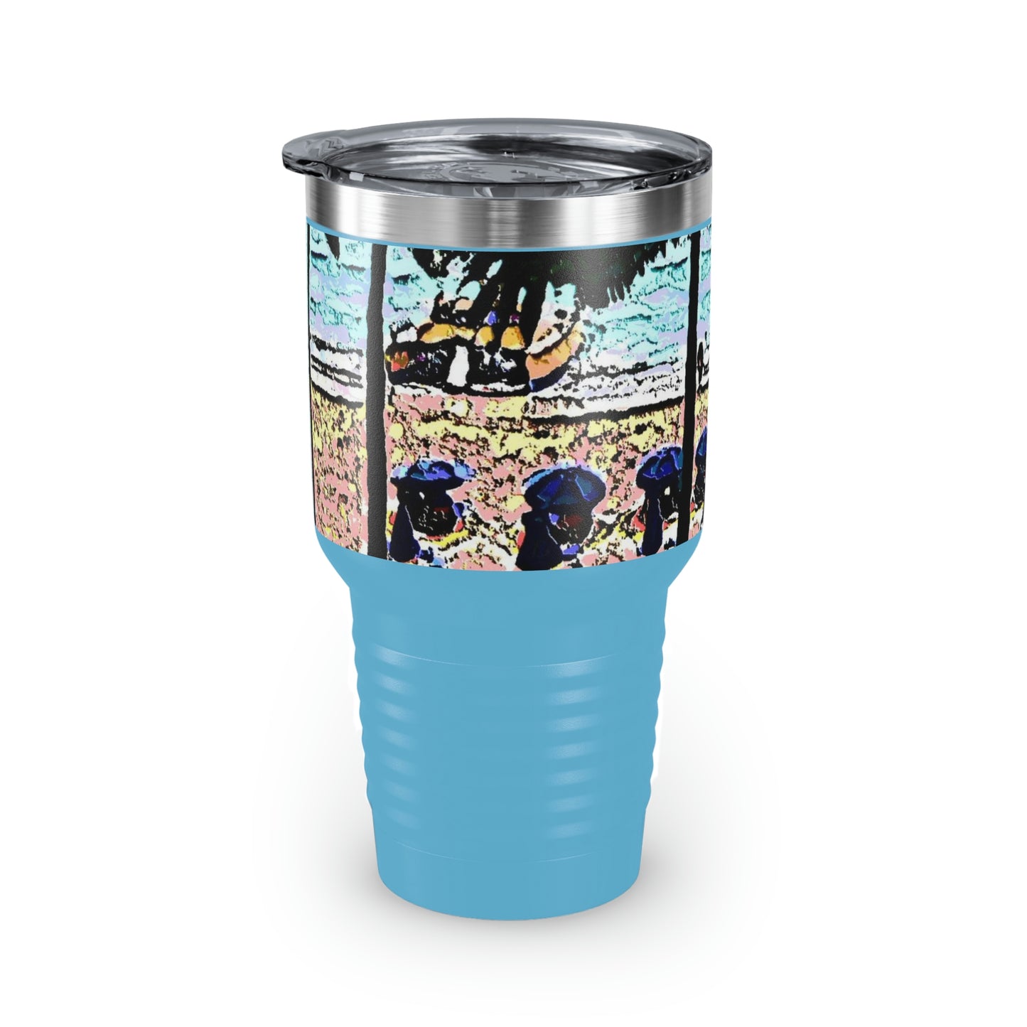 Ringneck Tumbler, 30oz ... "A Beautiful Beach Amongst The Palms" ... The Outrigger Waikiki, Honolulu, Oahu ... Original Works ...