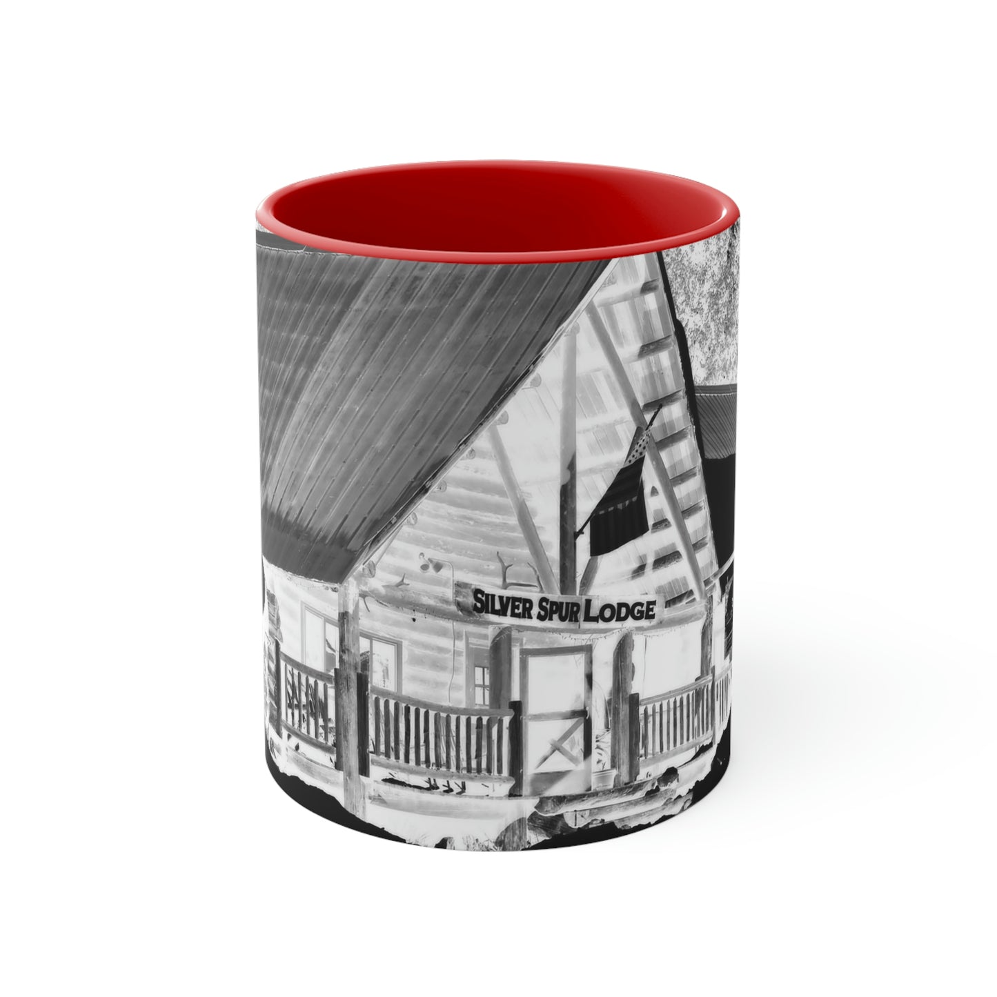 Accent Coffee Mug, 11oz ... A Beautiful Lodge & Back-Country Outfitter In A Mountain Town ... 'Dixie, Idaho, November 2022' ... Original Works ...