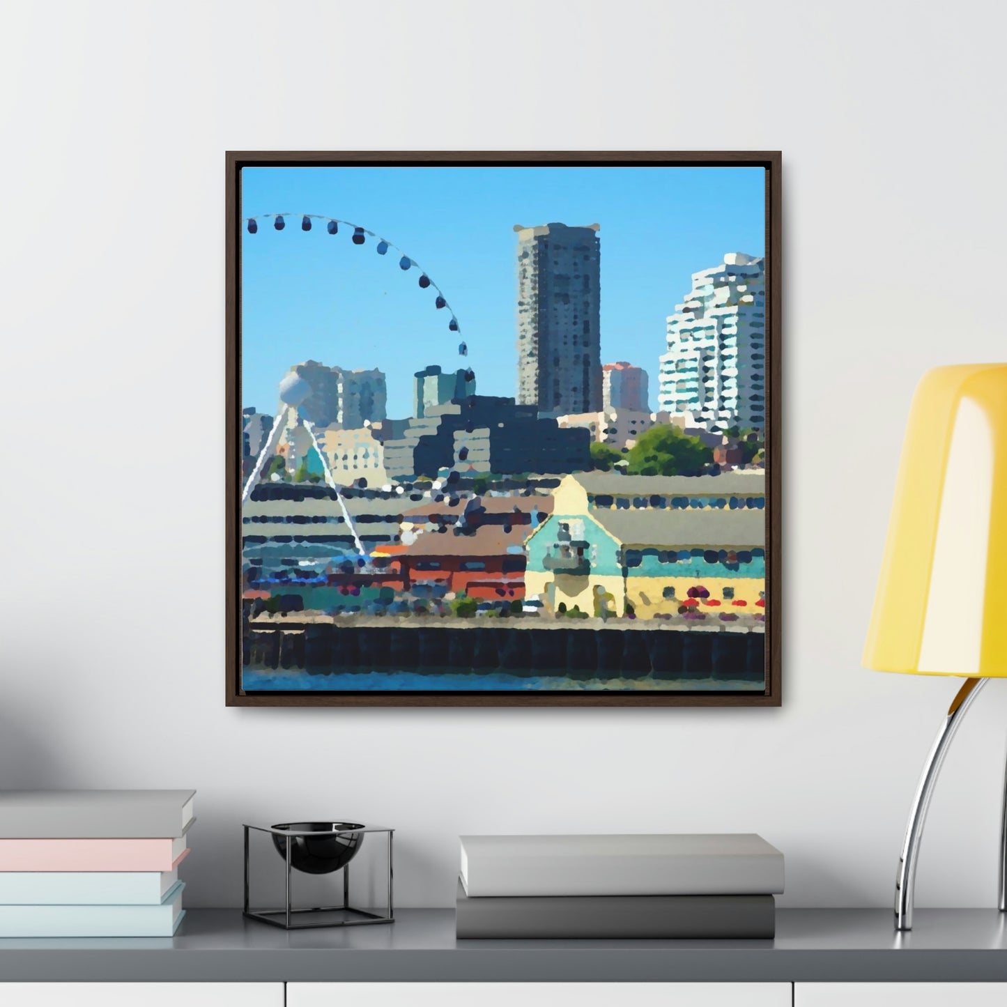 Gallery Canvas Wraps, Square Frame ... That Classic Wheel ... 'Seattle's Wheel' ... & Old Classic Waterside Vendors ...  'Family Archives' ... Original Works ...