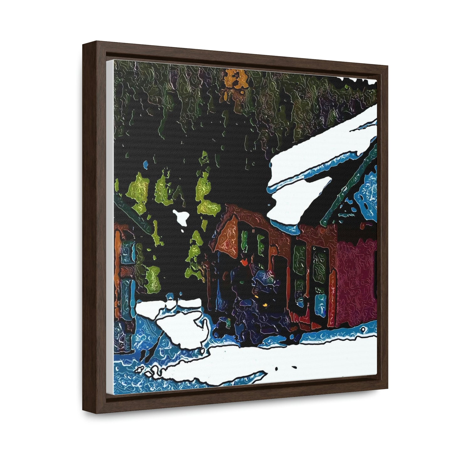 Gallery Canvas Wraps, Square Frame ... "A Rider Passeth-Through-It" ... Colors Galore & A Bit Of Impressionism ... Original Works. Winter 2021. Central Idaho. Rendering Time: 12 Hours ...
