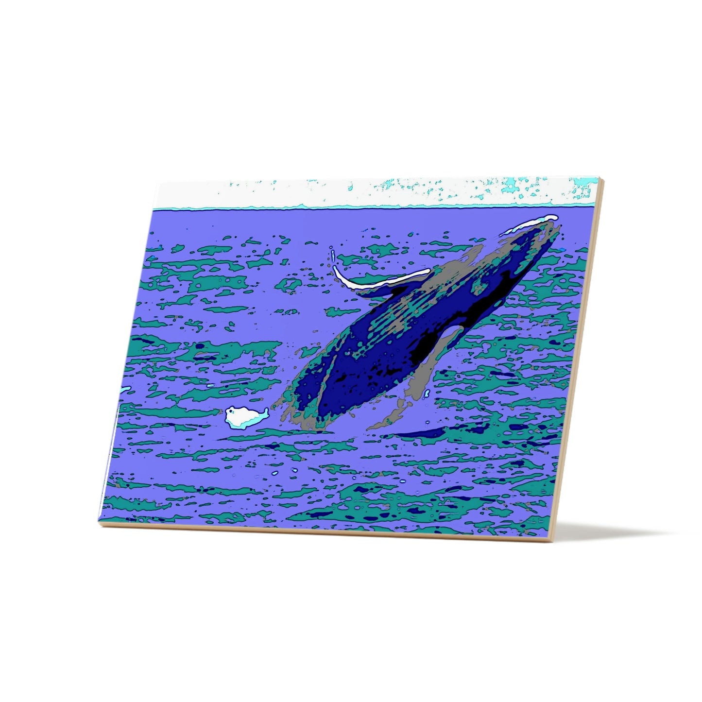 Ceramic Photo Tile ... Baby Humpback Breaching ... Maui, HI: April 2022 ... "Family Archives: KPH" ... Original Works ...
