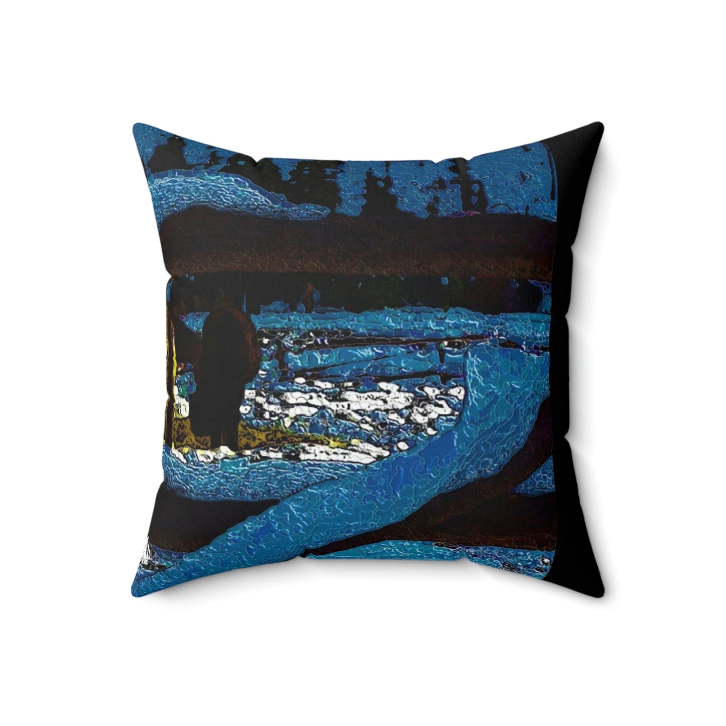 Spun Polyester Square Pillow ...  A Horse ... A Saddle ...  Foraging Through The Snow ...  An_Asses 'Cry' ... Central Idaho, November 2022 ...  Original Works ..