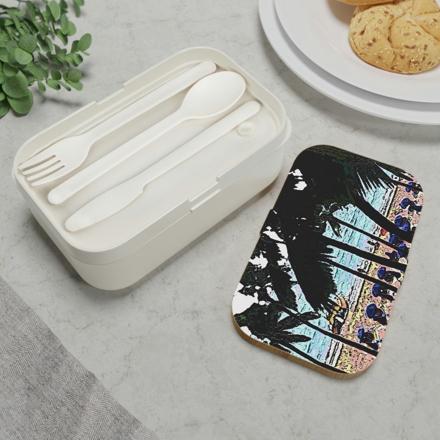 Bento Lunch Box ... "A Beautiful Beach Amongst The Palms" ... The Outrigger Waikiki, Honolulu, Oahu ... Original Works ...