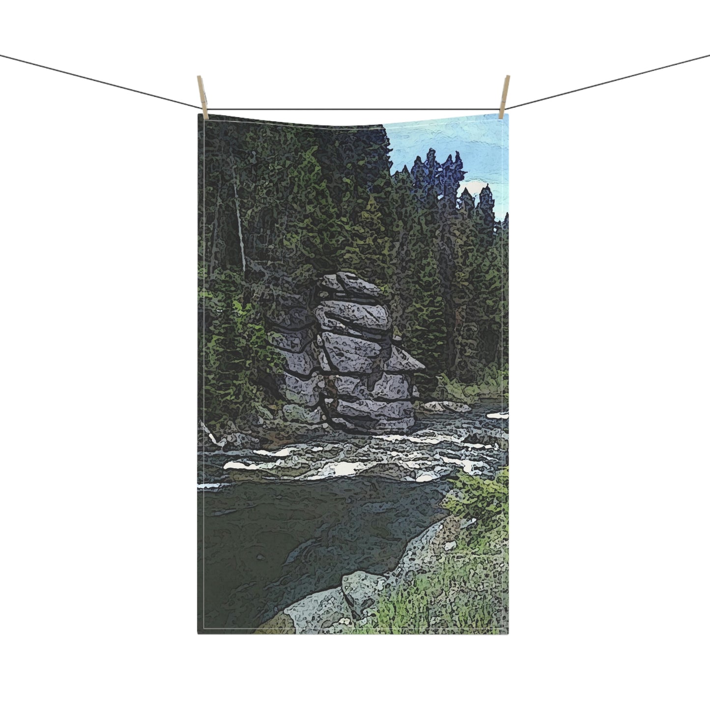 Kitchen Towel ..."I Am Innocent" ... Tricky-Dick Immortalized ... Nixon Rock: Along The River ... Central Idaho, Summer 2020 ... Original Works ...