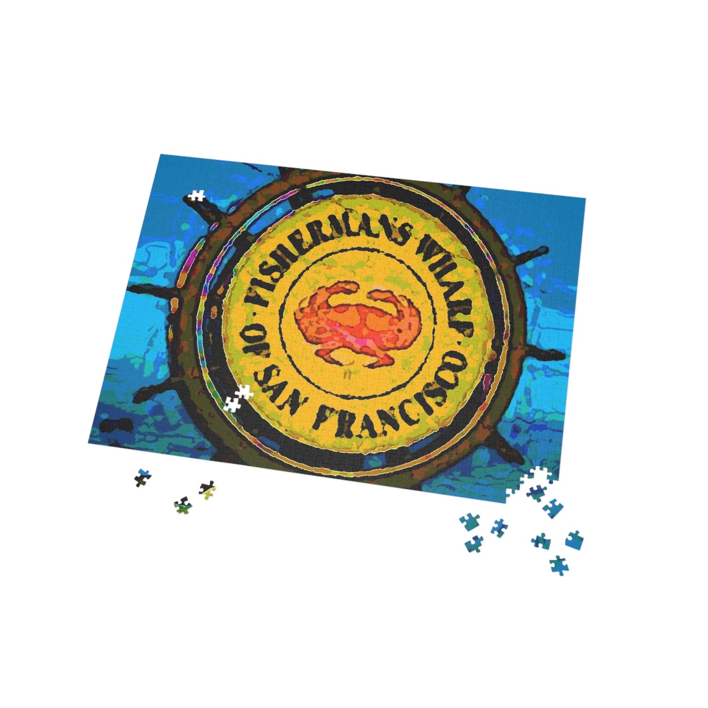 Puzzle (96, 252, 500, 1000-Piece) ... "No.9 Fishermen's Grotto - Fishermen's Wharf, SF, California" ... Family Archives: 1970's ... Original Works ...