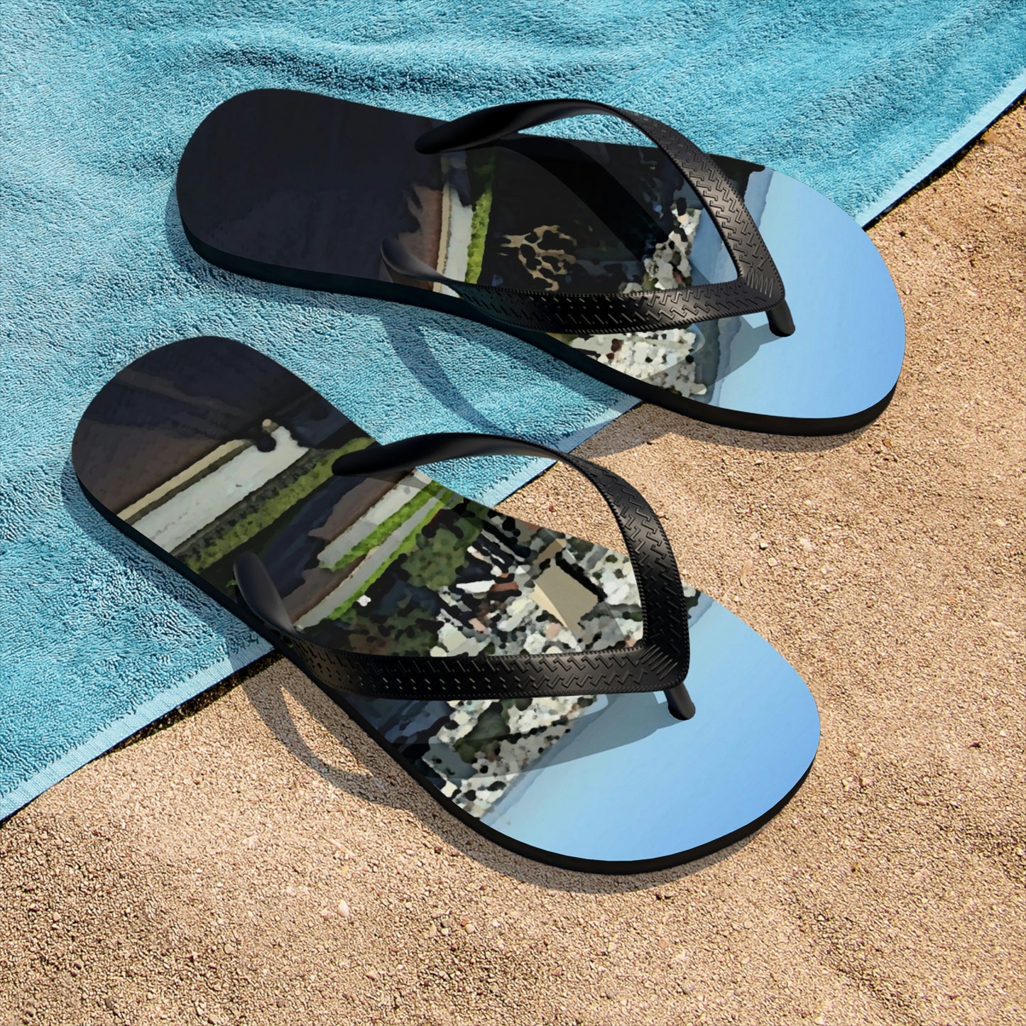 Unisex Flip-Flops  ... "Lombard Street San Francisco, CA, USA" ... Family Archives 1970's ... Original Works ...