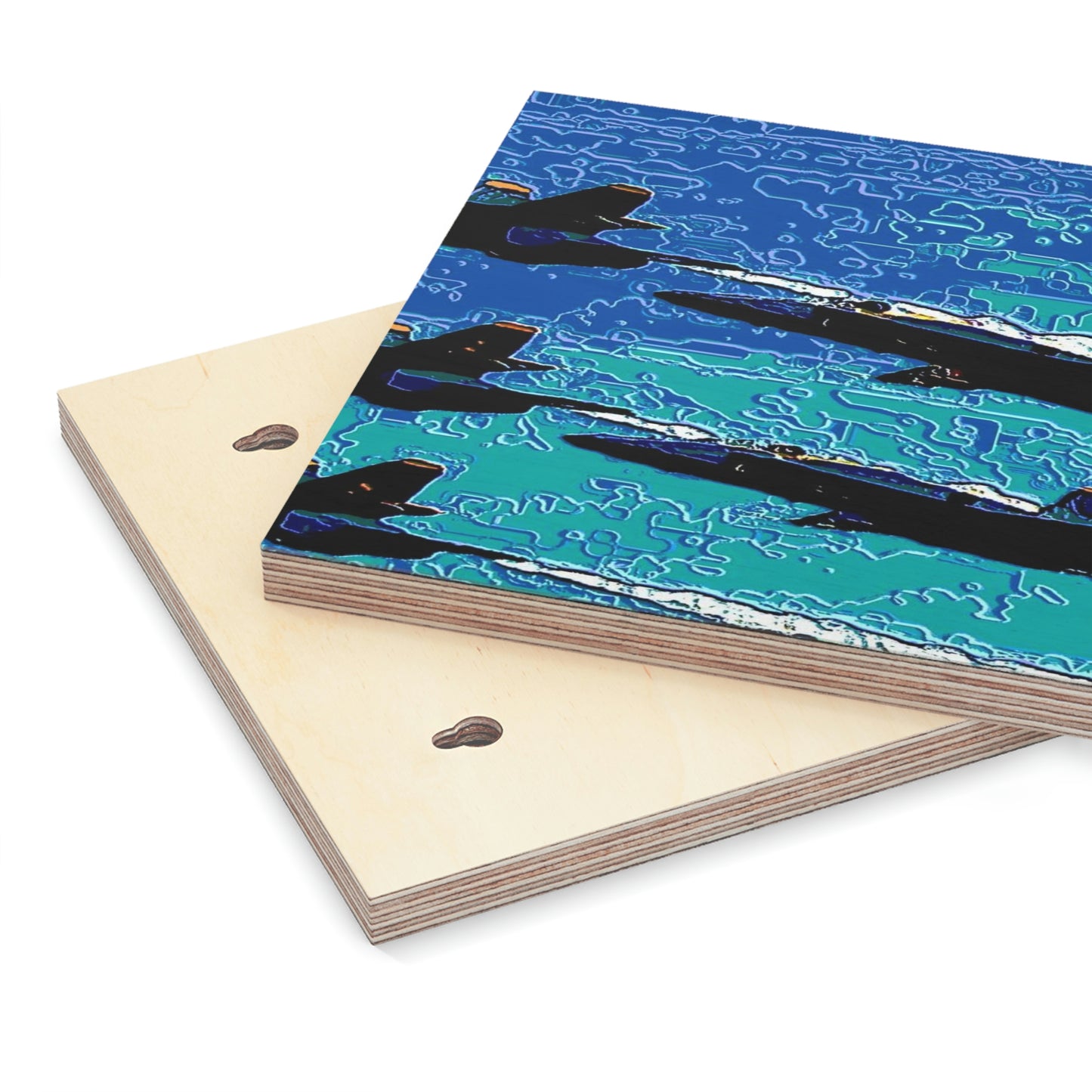 Wood Canvas ... Seattle Seafair ..."Blue Angels Run Over Lake Washington" ... Circa Mid 1980's ... Dr FJ Holt ... Original Works ...
