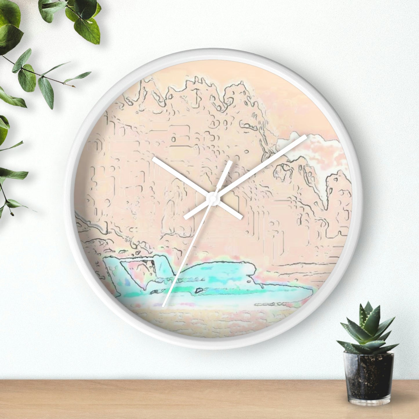 Wall clock ...  Seattle Columbia Cup On Lake Washington ... "Dave Wilcox Heads For The Win" ... Associate Gift-Photo ... Original Works ...