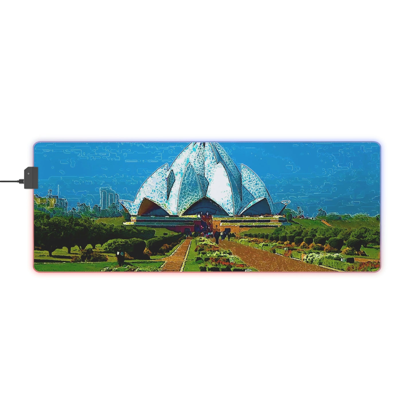 LED Gaming Mouse Pad ... 'Bahai'i House-Of-Worship' ... "Lotus Temple: Delhi, India, 2008" ... Original Works ...