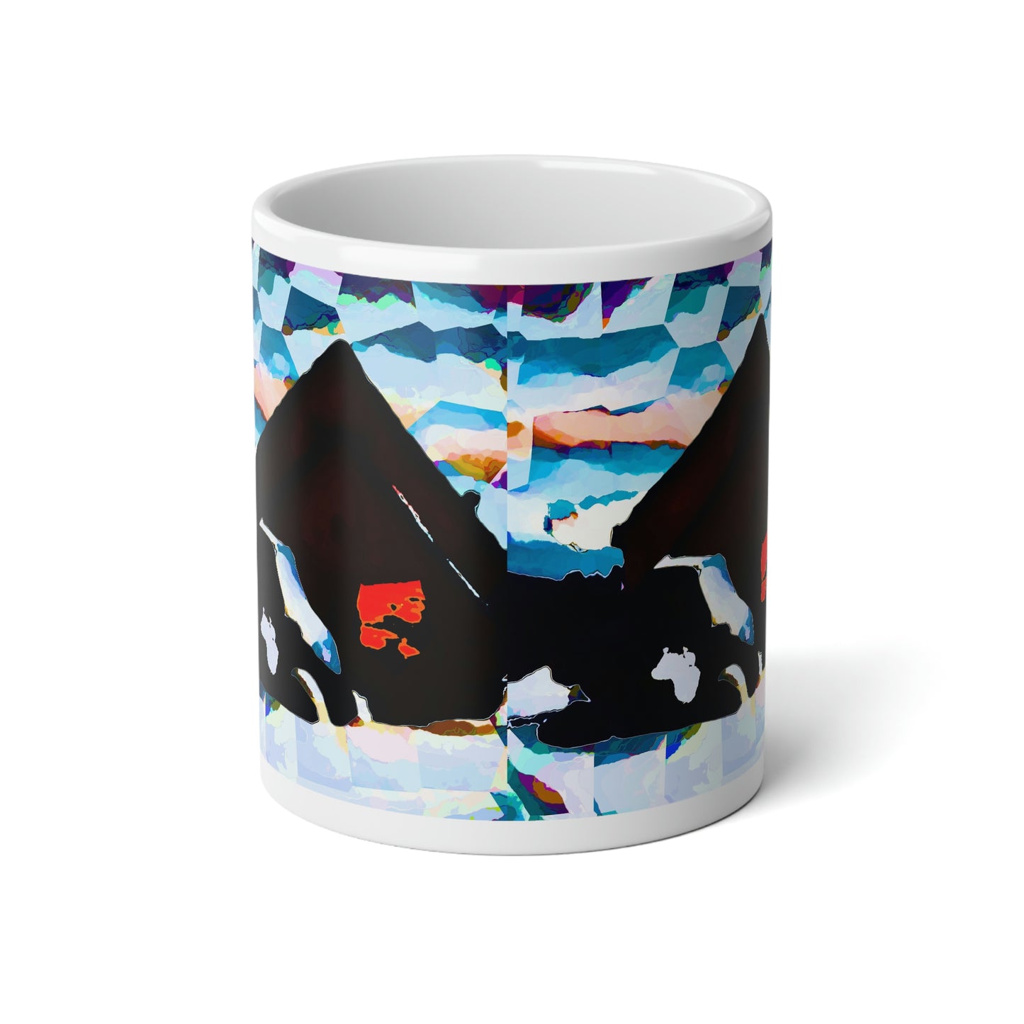 Jumbo Mug, 20oz ... After An Intense Snow Storm ... 'Digging Out' ... A Vehicle & Cabin "In The Mountains" ... March 2023 ... Original Works ...