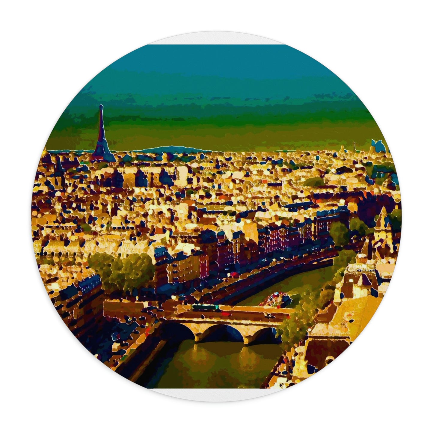 Mouse Pad  ... Au Paris ... "Along The River Seine" ... Barbara Joan Bonnel-Holt: 1972 ... Original Works ...