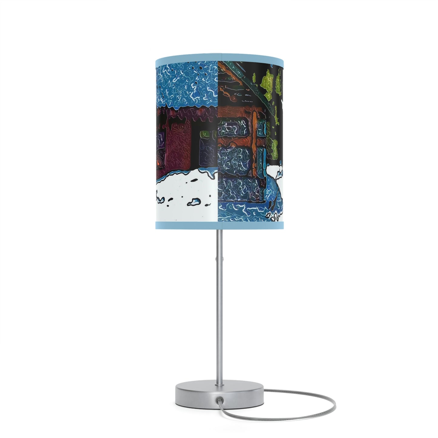 Lamp on a Stand, US|CA plug ... "A Rider Passeth-Through-It" ... Colors Galore & A Bit Of Impressionism ... Original Works. Winter 2021. Central Idaho. Rendering Time: 12 Hours ...