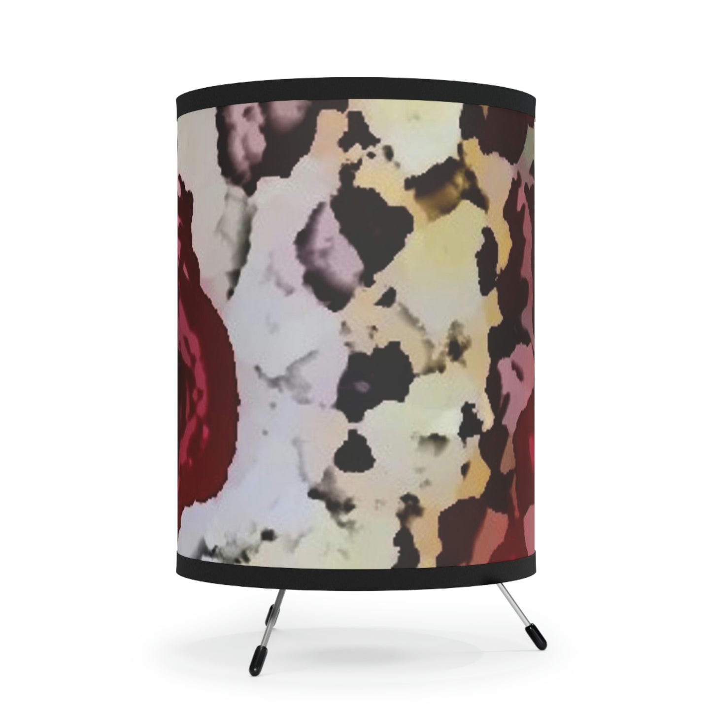 Tripod Lamp with High-Res Printed Shade, US\CA plug ... "A Friendly Flower" ... Pointsettia 'Pointing' ... Original Works ... (Supplied Photograph) ...