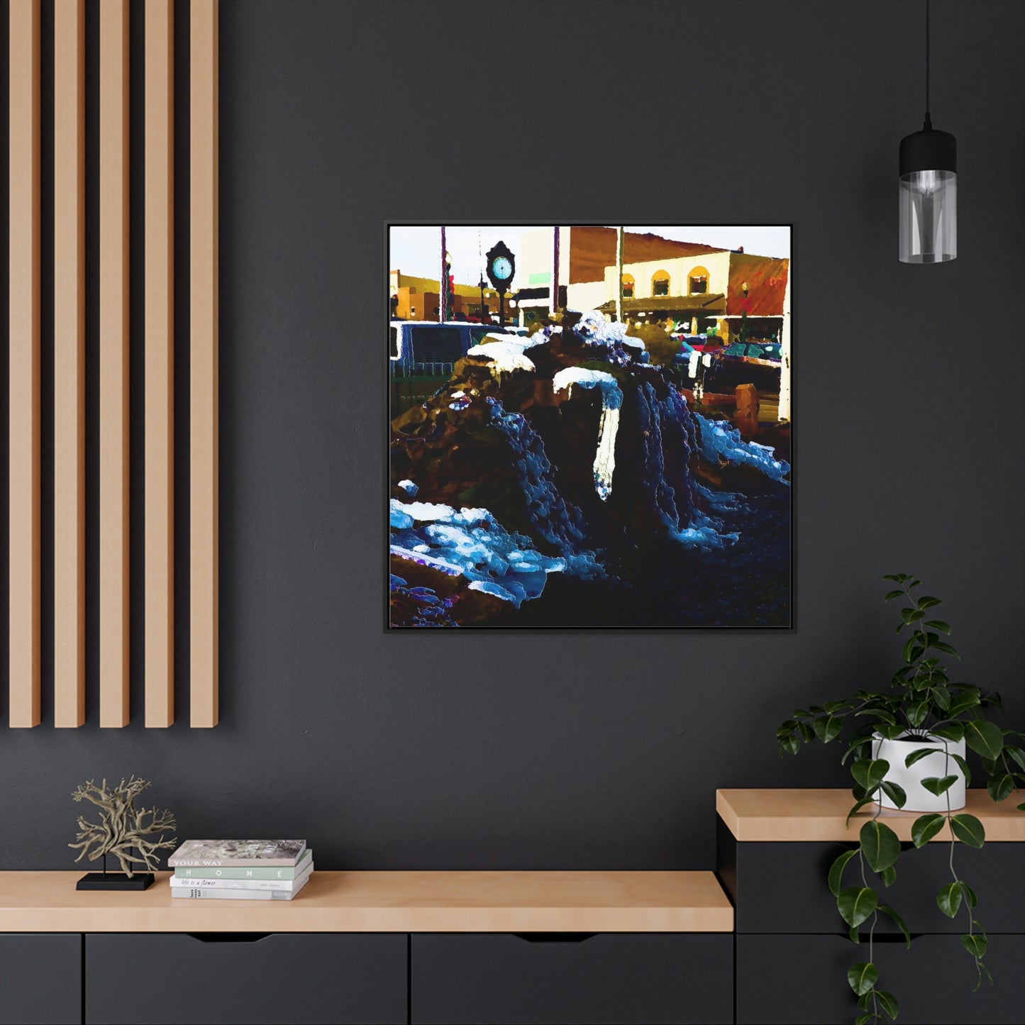 Gallery Canvas Wraps, Square Frame ...  "Ice & Water Sculpted" ... Downtown Grangeville, Idaho ... Adjacent To Irwin Pharmacy ... 5Jan23 ... Original Works ...