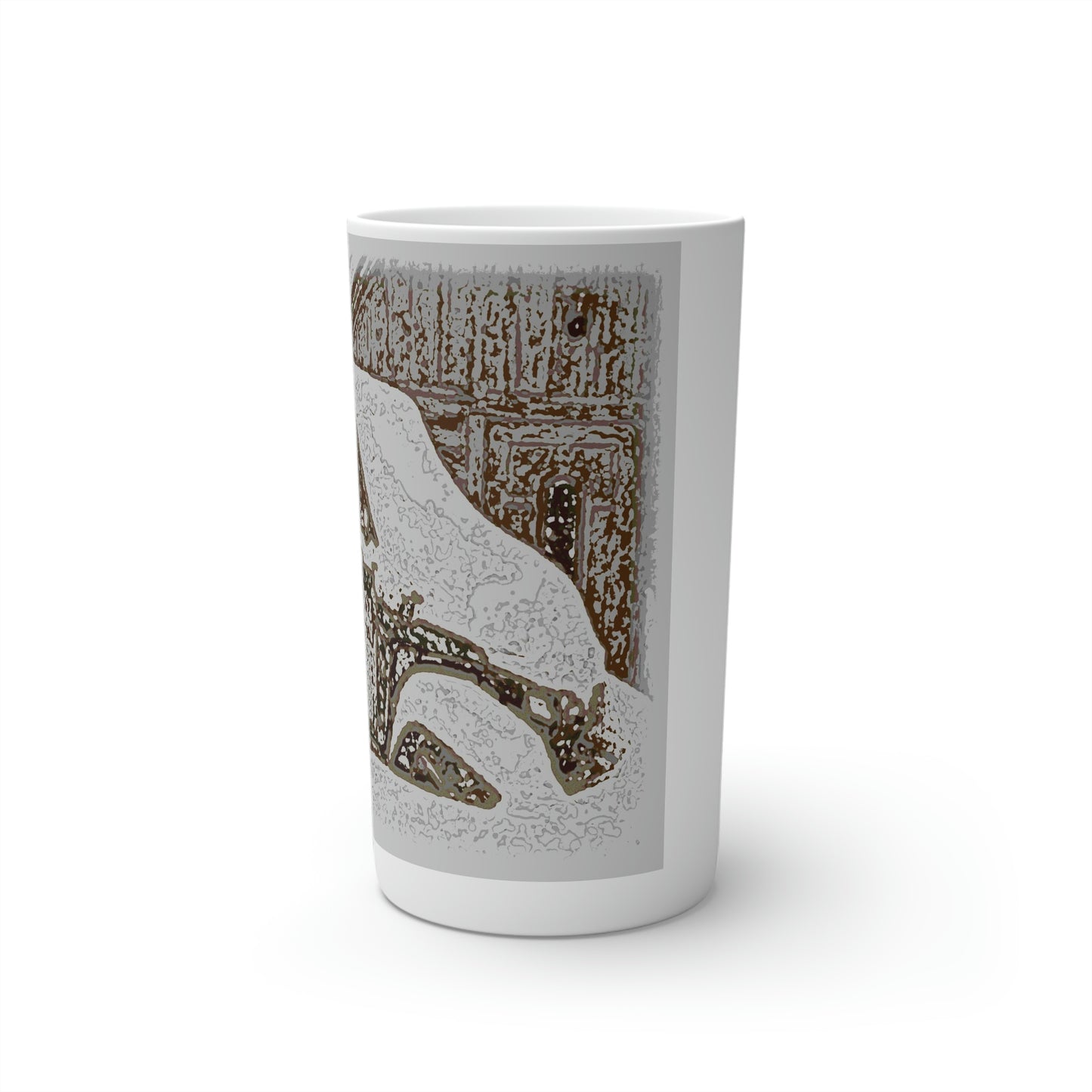 Conical Coffee Mugs (3oz, 8oz, 12oz) ... After An Intense Snow Storm ... 'Digging Out' ... A Vehicle & Cabin "In The Mountains" ... March 2023 ... Original Works ...