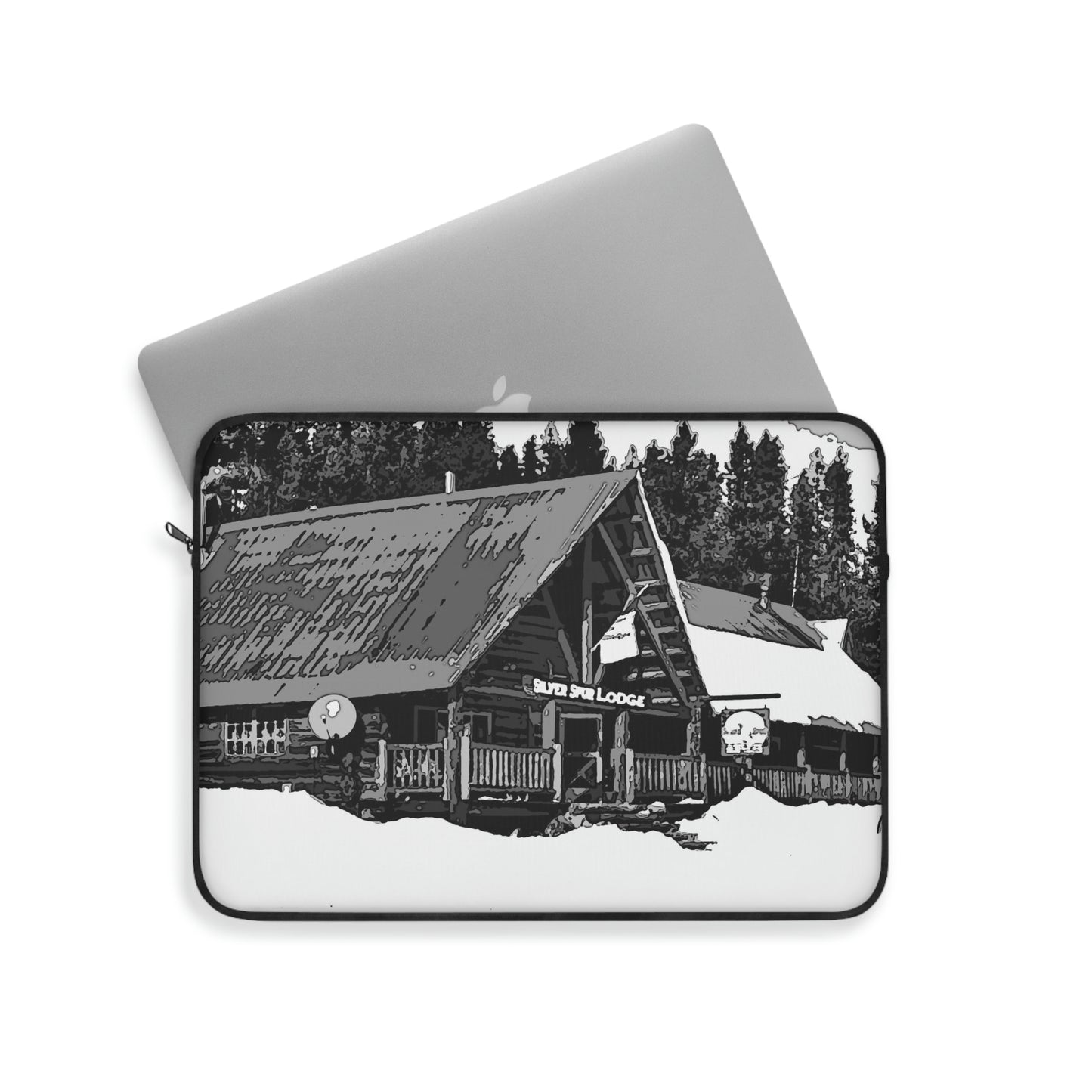 Laptop Sleeve ... A Beautiful Lodge & Back-Country Outfitter In A Mountain Town ... 'Dixie, Idaho, November 2022' ... Original Works ...