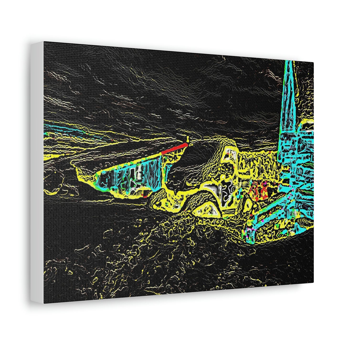 Satin Canvas, Stretched ... "Snow Vehicle In Snow Storm At-Rest" ... Circa 12Mar23 ... Central Idaho ... 18-Hours Rendering Time: Original Works ...