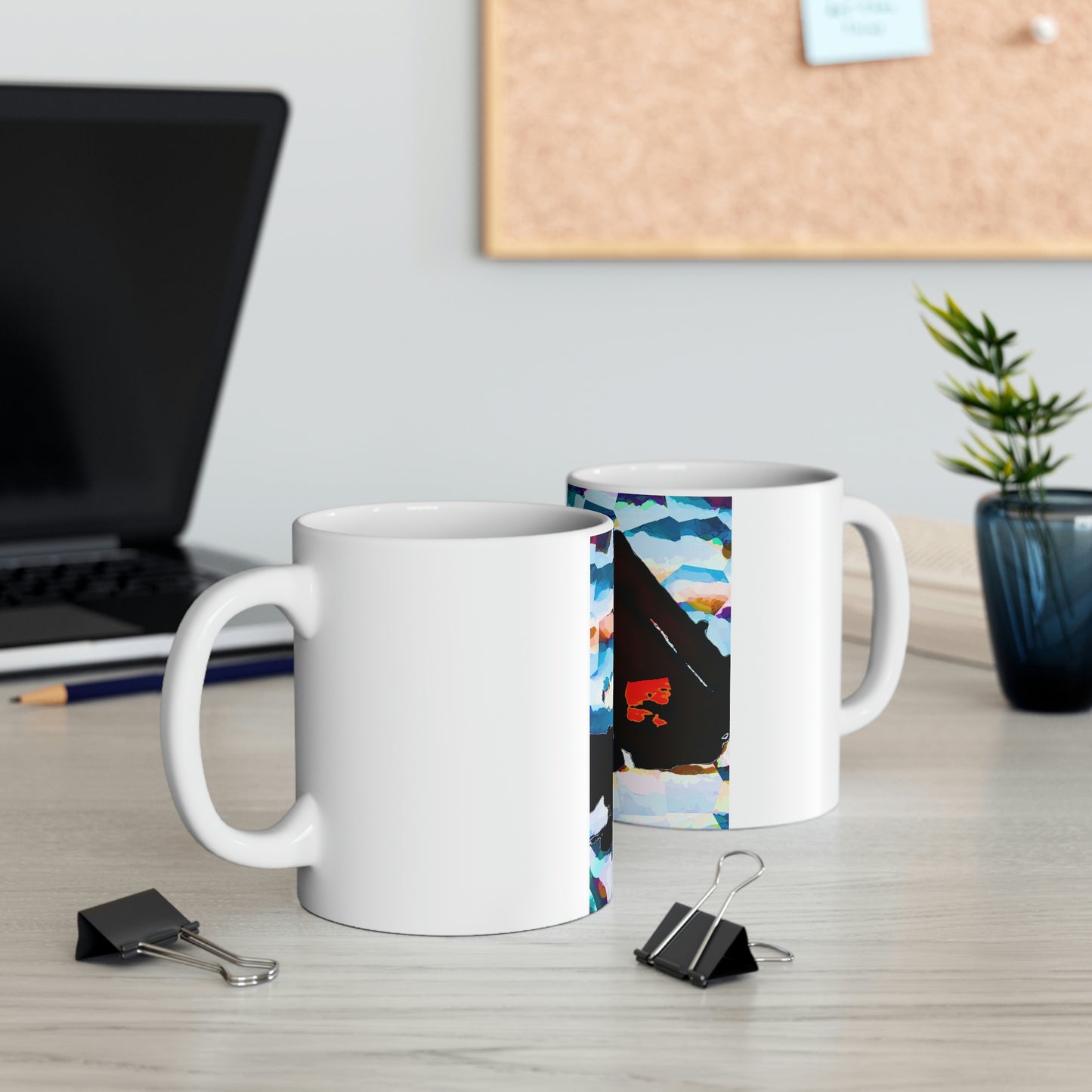 Ceramic Mug 11oz ... After An Intense Snow Storm ... 'Digging Out' ... A Vehicle & Cabin "In The Mountains" ... March 2023 ... Original Works ...