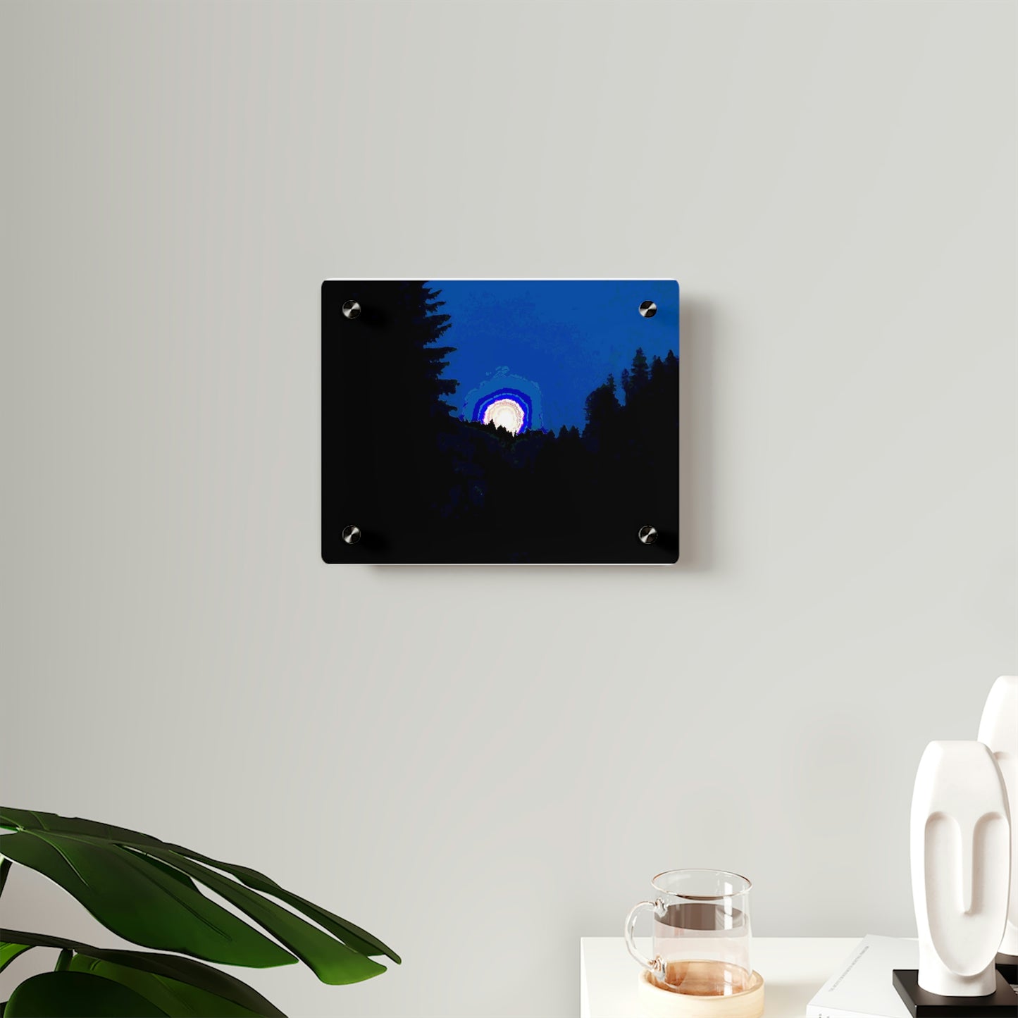 Acrylic Wall Art Panels ... "The Road Home" ...' Over The River & Through The Woods To? ...' ... Moonscape Near Elk City, Idaho ... Original Works ... 5Jan23 ...
