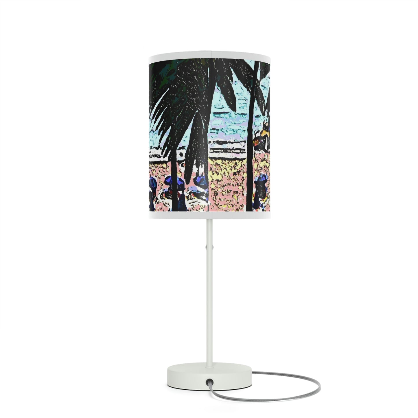 Lamp on a Stand, US|CA plug ... "A Beautiful Beach Amongst The Palms" ... The Outrigger Waikiki, Honolulu, Oahu ... Original Works ...