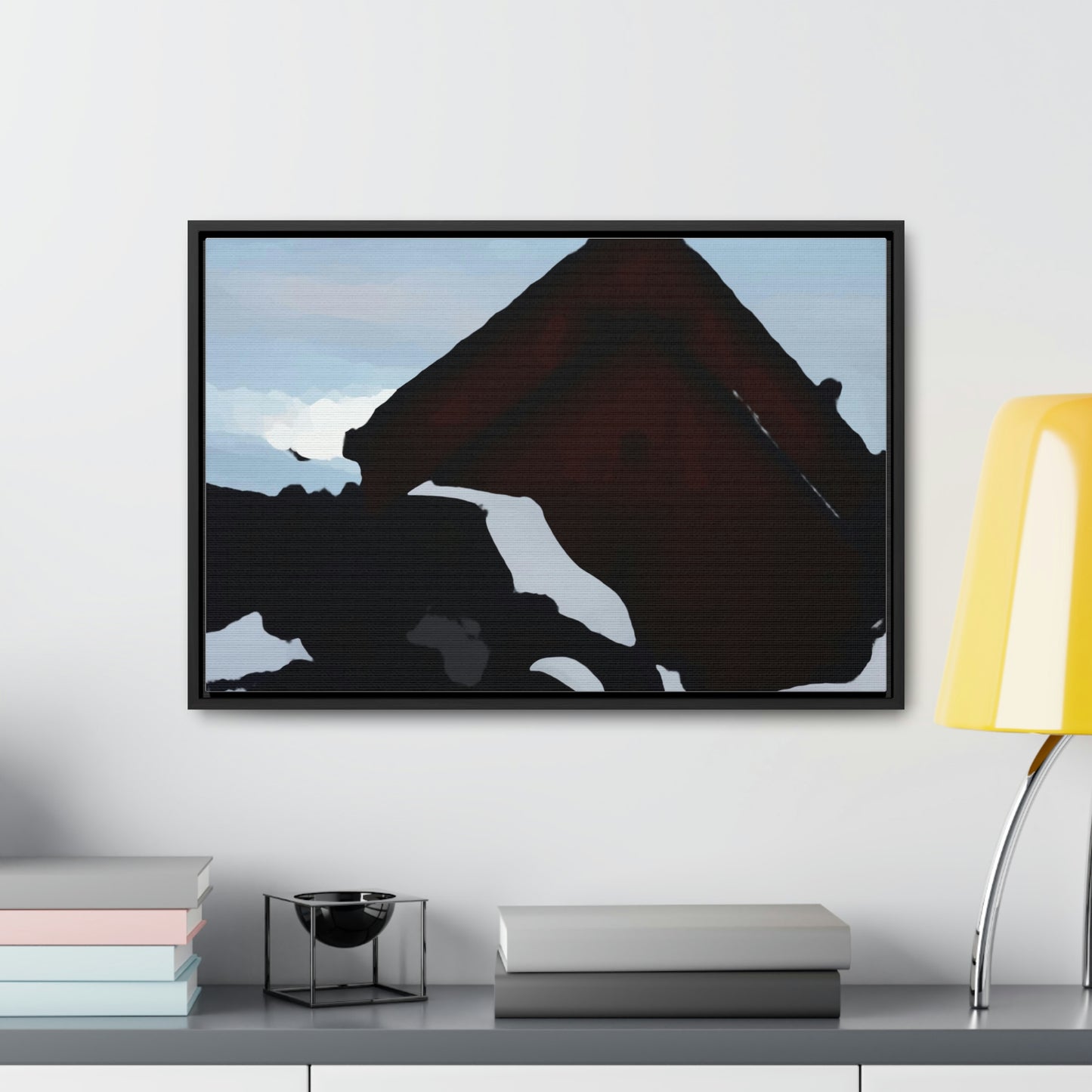 Gallery Canvas Wraps, Horizontal Frame ... After An Intense Snow Storm ... 'Digging Out' ... A Vehicle & Cabin "In The Mountains" ... March 2023 ... Original Works ...