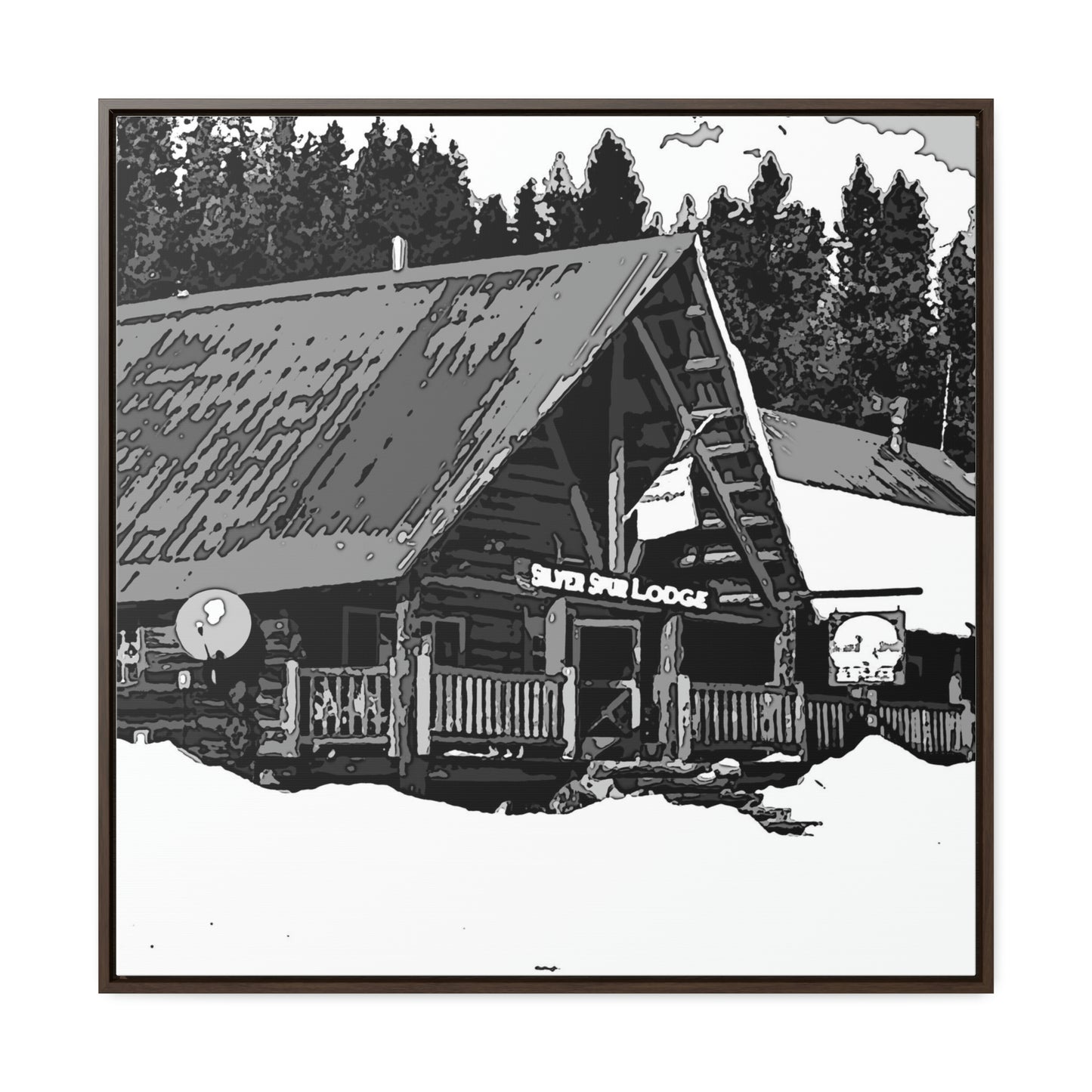Gallery Canvas Wraps, Square Frame ... A Beautiful Lodge & Back-Country Outfitter In A Mountain Town ... 'Dixie, Idaho, November 2022' ... Original Works ...