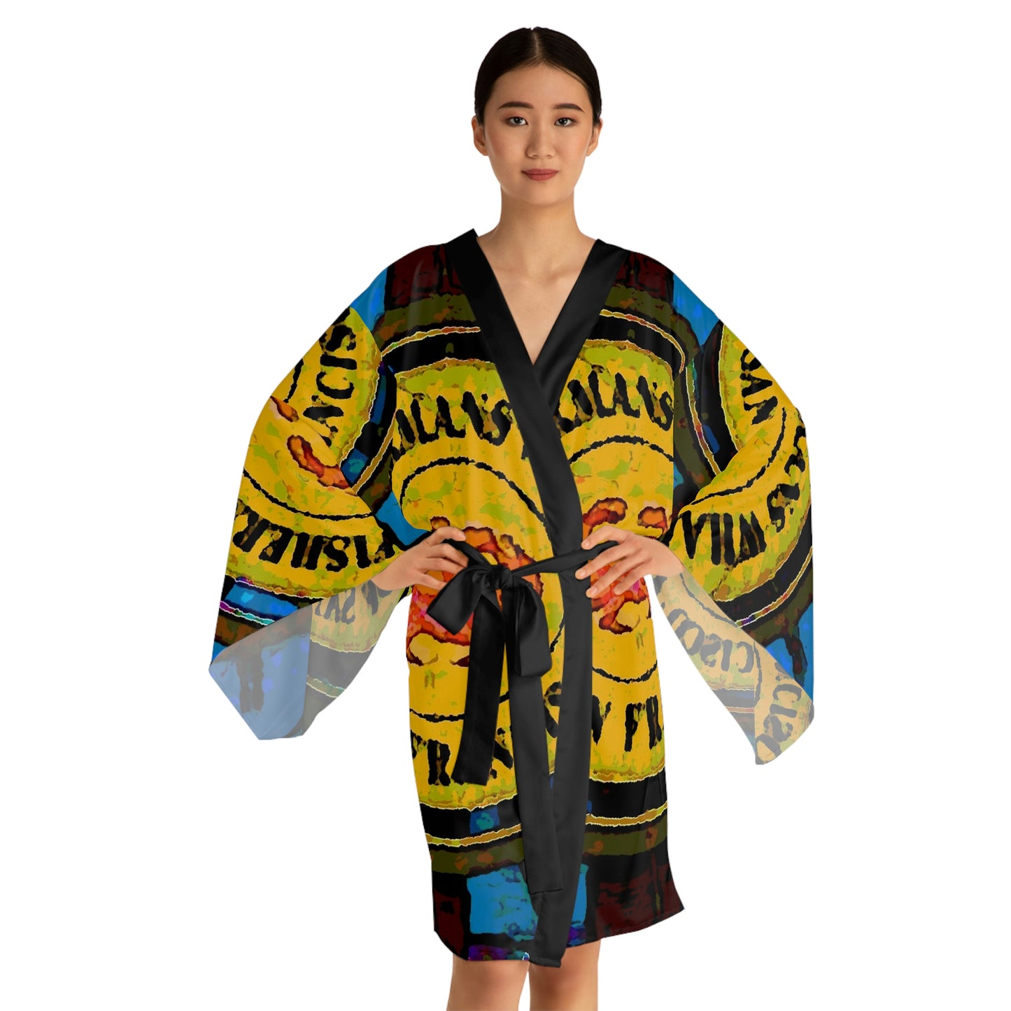 Long Sleeve Kimono Robe ... "No.9 Fishermen's Grotto - Fishermen's Wharf, SF, California" ... Family Archives: 1970's ... Original Works ...