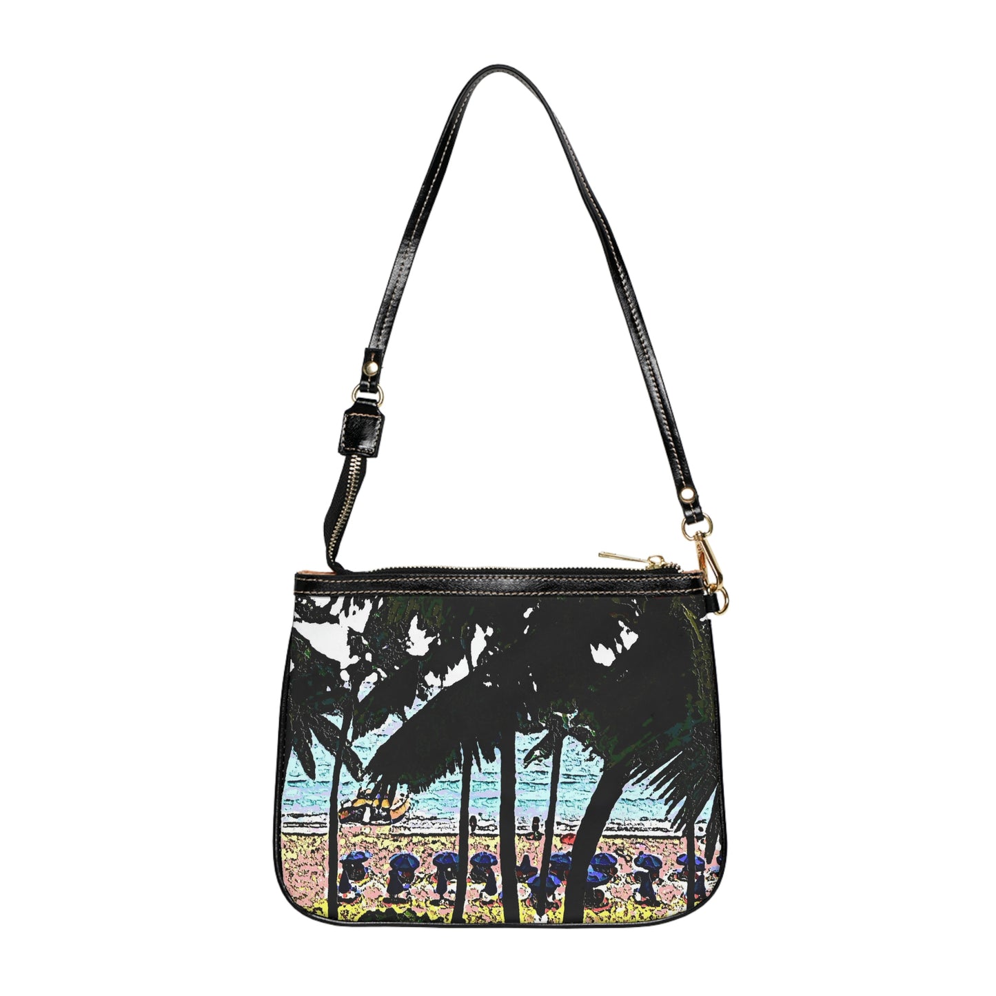 Small Shoulder Bag ... "A Beautiful Beach Amongst The Palms" ... The Outrigger Waikiki, Honolulu, Oahu ... Original Works ...