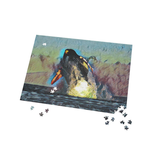 Puzzle (96, 252, 500, 1000-Piece) ... An Extraordinary Humpback Breach ... 'With Explosive Energy' ... Family Archives (KPH) ... Circa: 21st Century. Maui, HI ... Original Works ...
