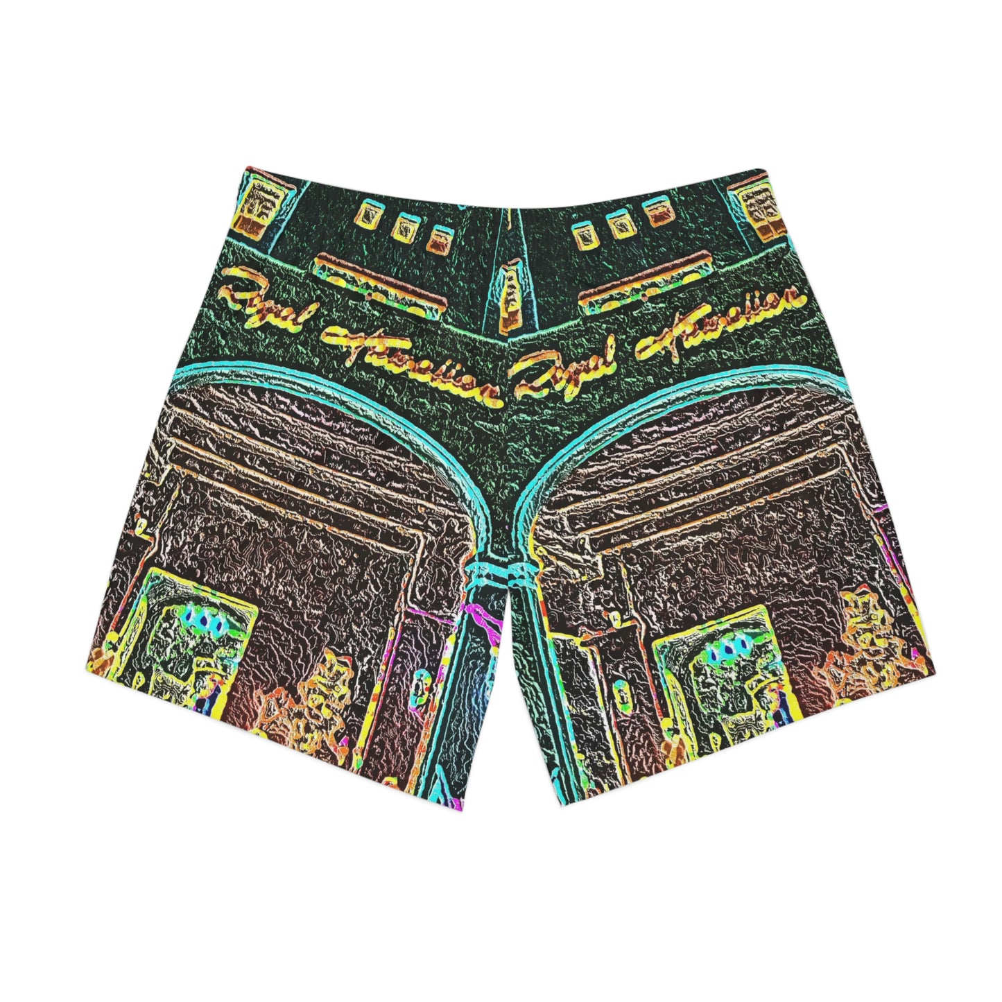 Men's Elastic Beach Shorts (AOP) ...  "La Grande Entree" At: 'The Pink Palace' ... The Royal Hawai'ian ... Honolulu, HI ... '27Oct2014' ... Original Works ...