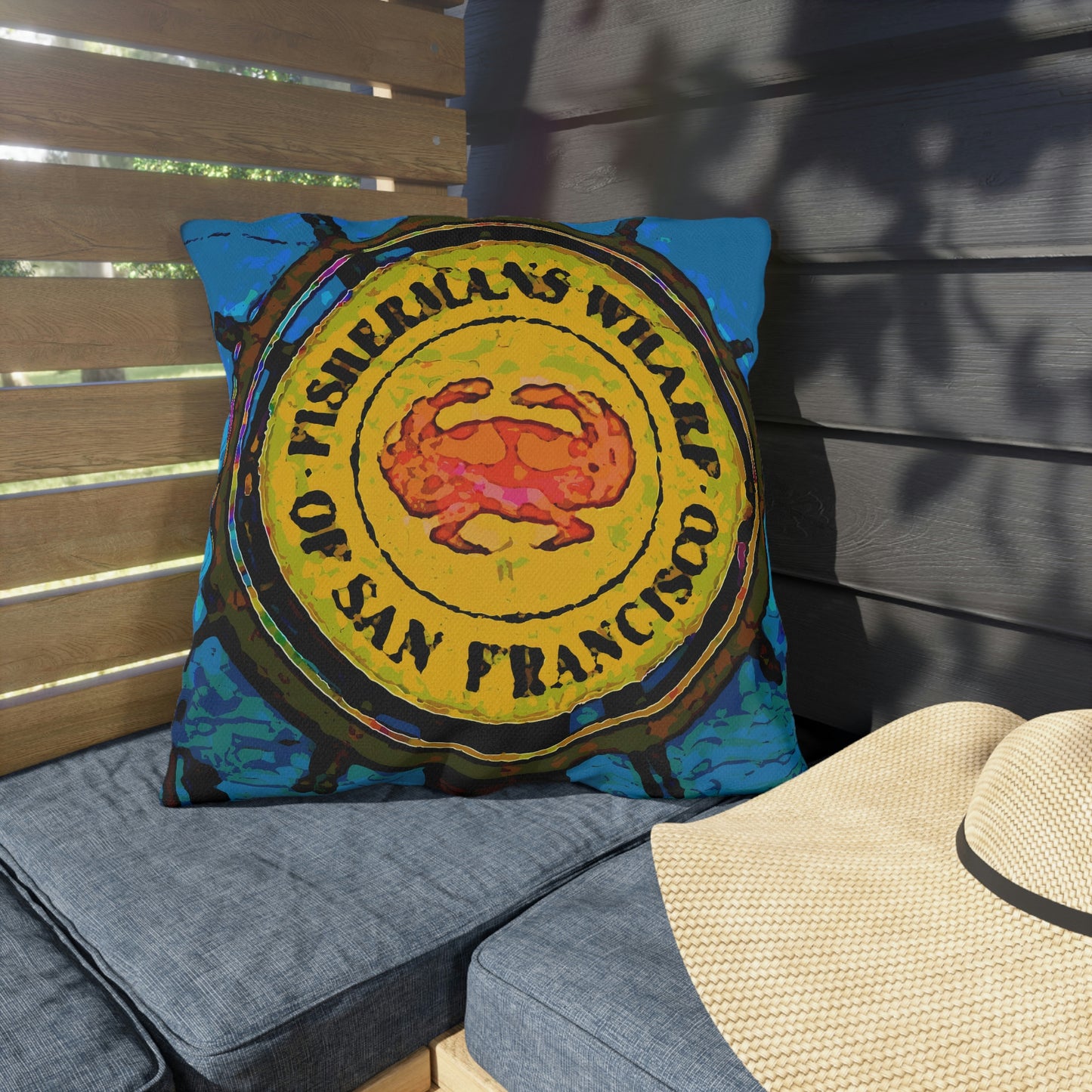 Outdoor Pillows ... "No.9 Fishermen's Grotto - Fishermen's Wharf, SF, California" ... Family Archives: 1970's ... Original Works ...
