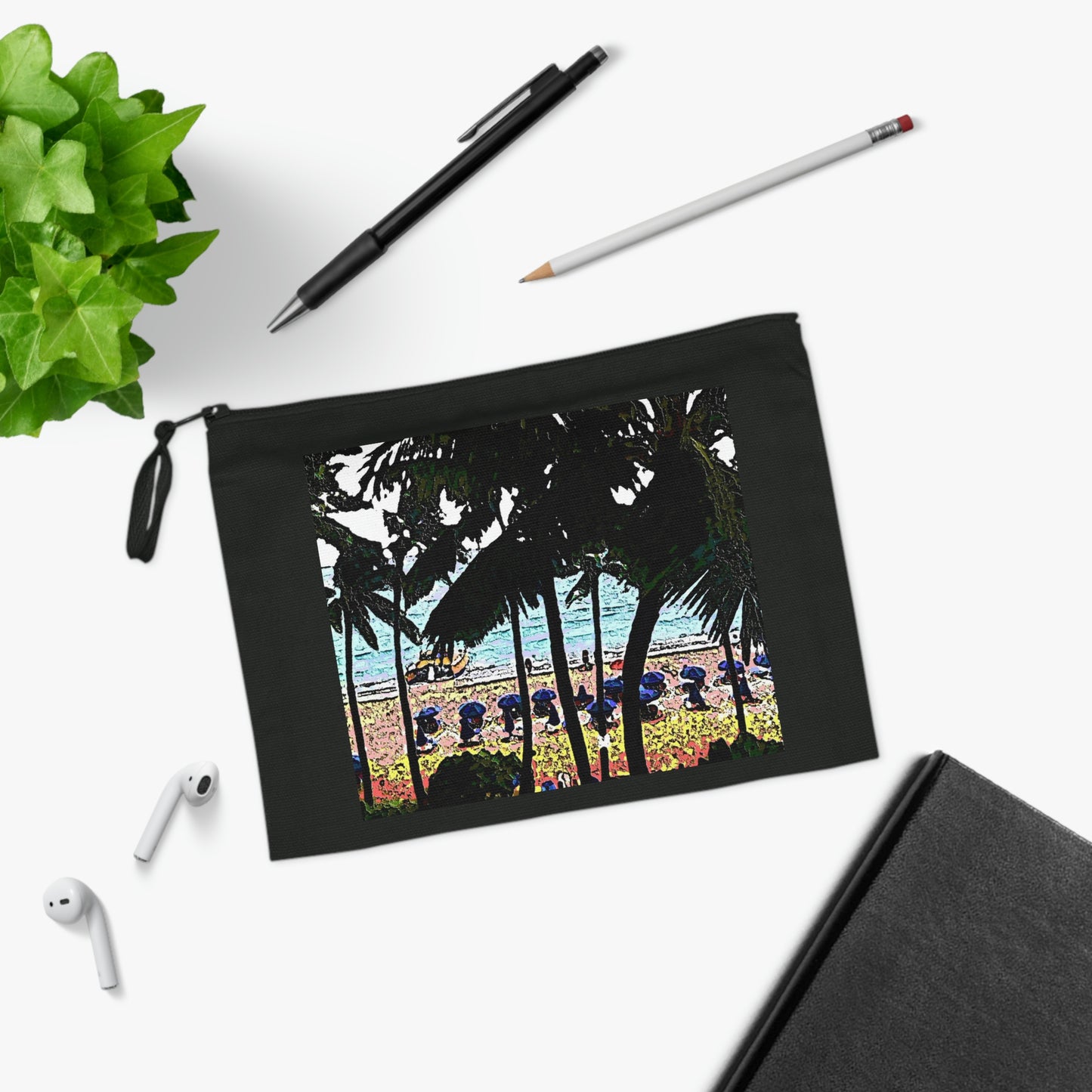 Pencil Case ... "A Beautiful Beach Amongst The Palms" ... The Outrigger Waikiki, Honolulu, Oahu ... Original Works ...