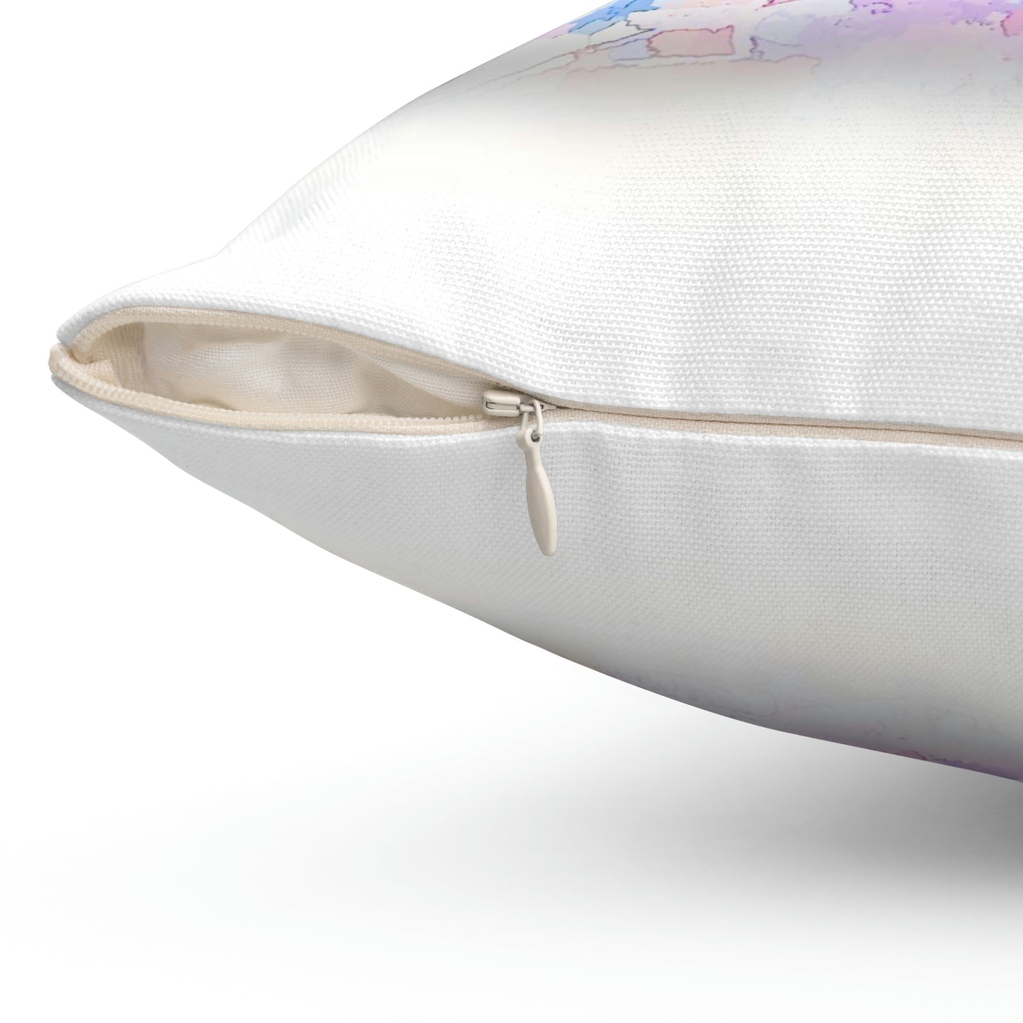 Spun Polyester Square Pillow ... 'A Public Market Made World Famous ... Sleepless-In-Seatle' ... "Pike Place Market_1"