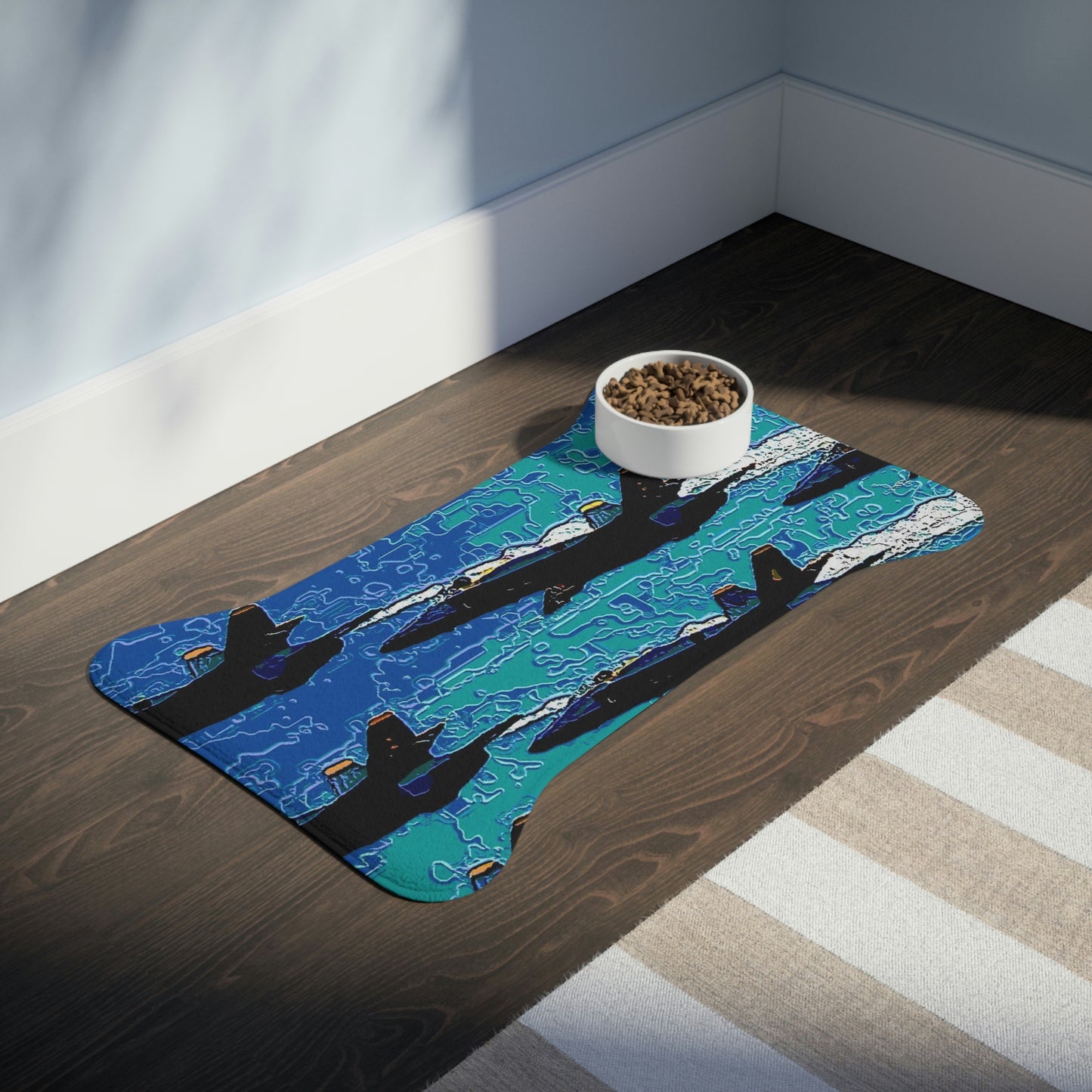 Pet Feeding Mats ... Seattle Seafair ..."Blue Angels Run Over Lake Washington" ... Circa Mid 1980's ... Dr FJ Holt ... Original Works ...