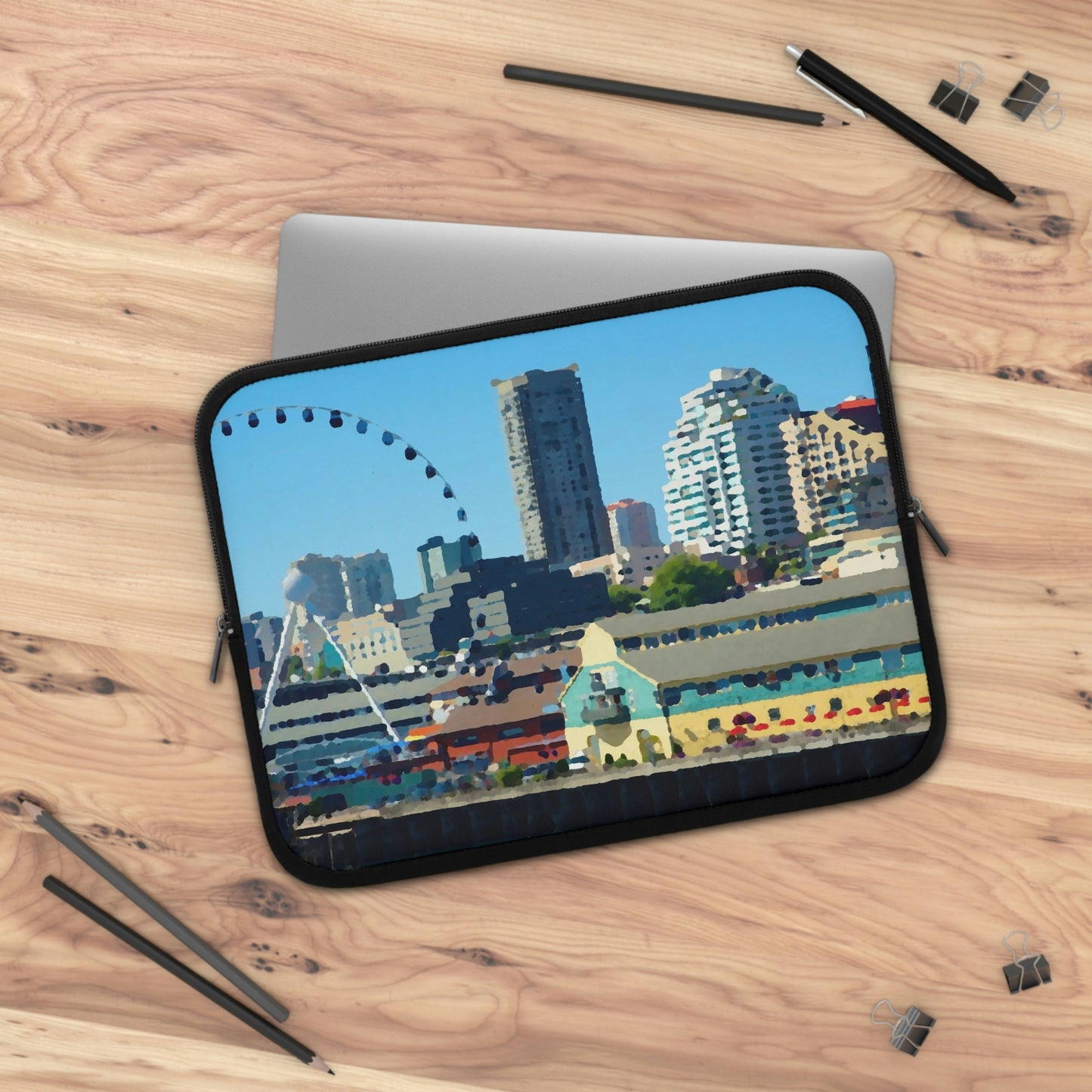 Laptop Sleeve ... That Classic Wheel ... 'Seattle's Wheel' ... & Old Classic Waterside Vendors ...  'Family Archives' ... Original Works ...
